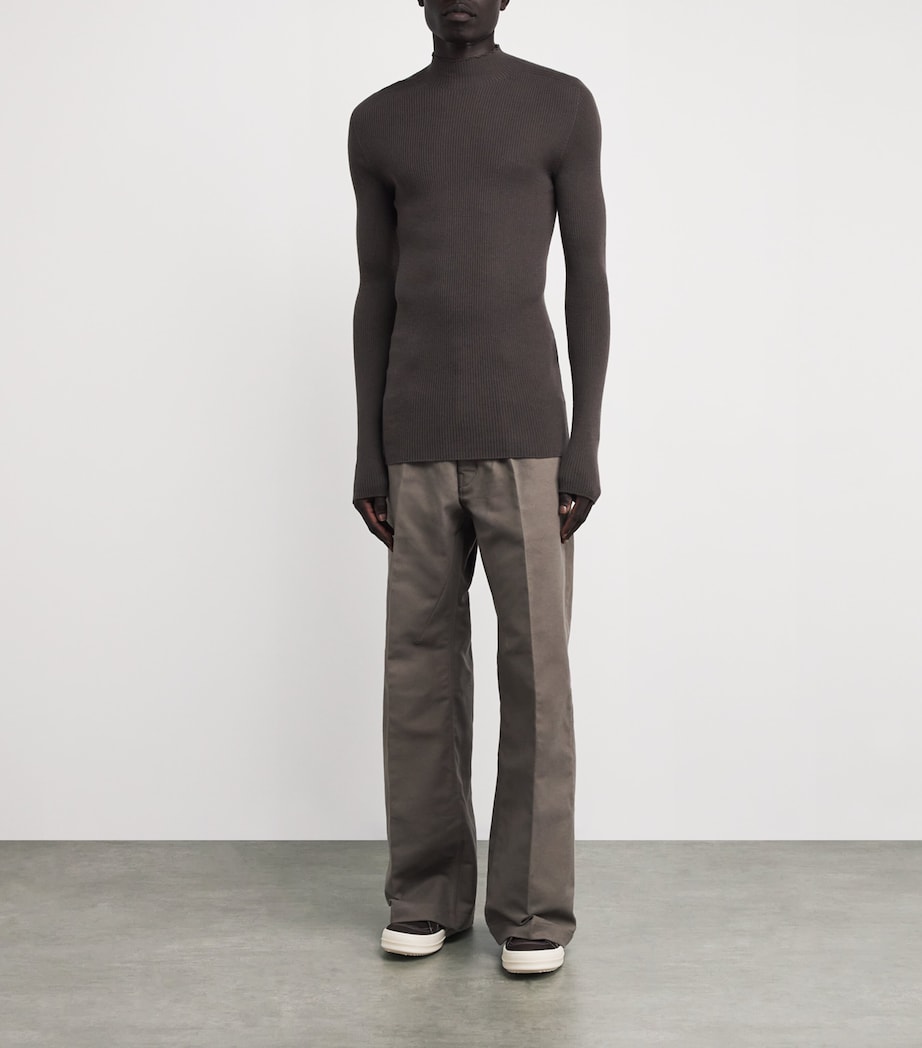 Virgin Wool Ribbed Lupetto Sweater DARKDUST Image 2