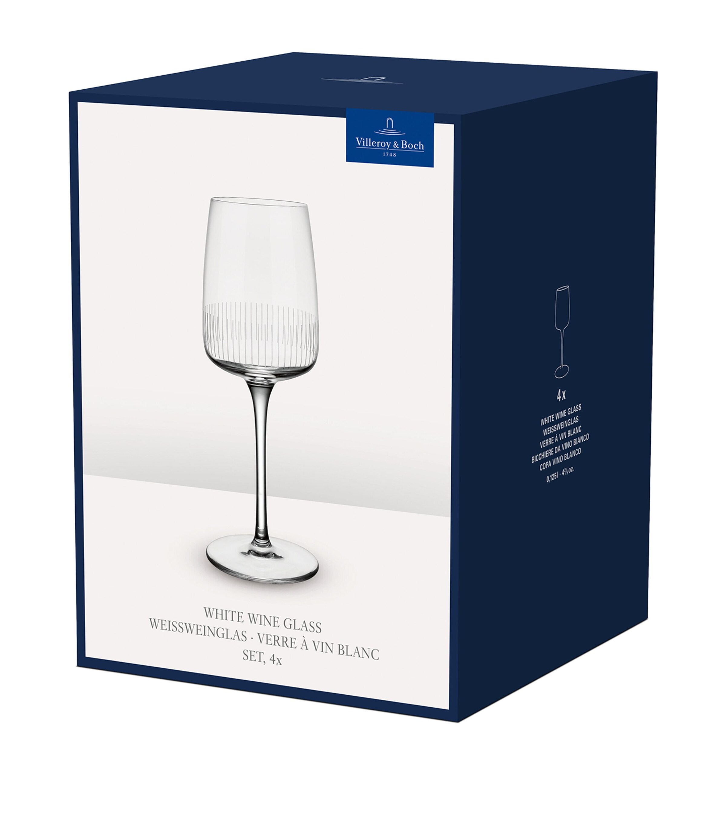 Set of 4 Crystal Afina White Wine Glasses (125ml) CLEAR Image 7
