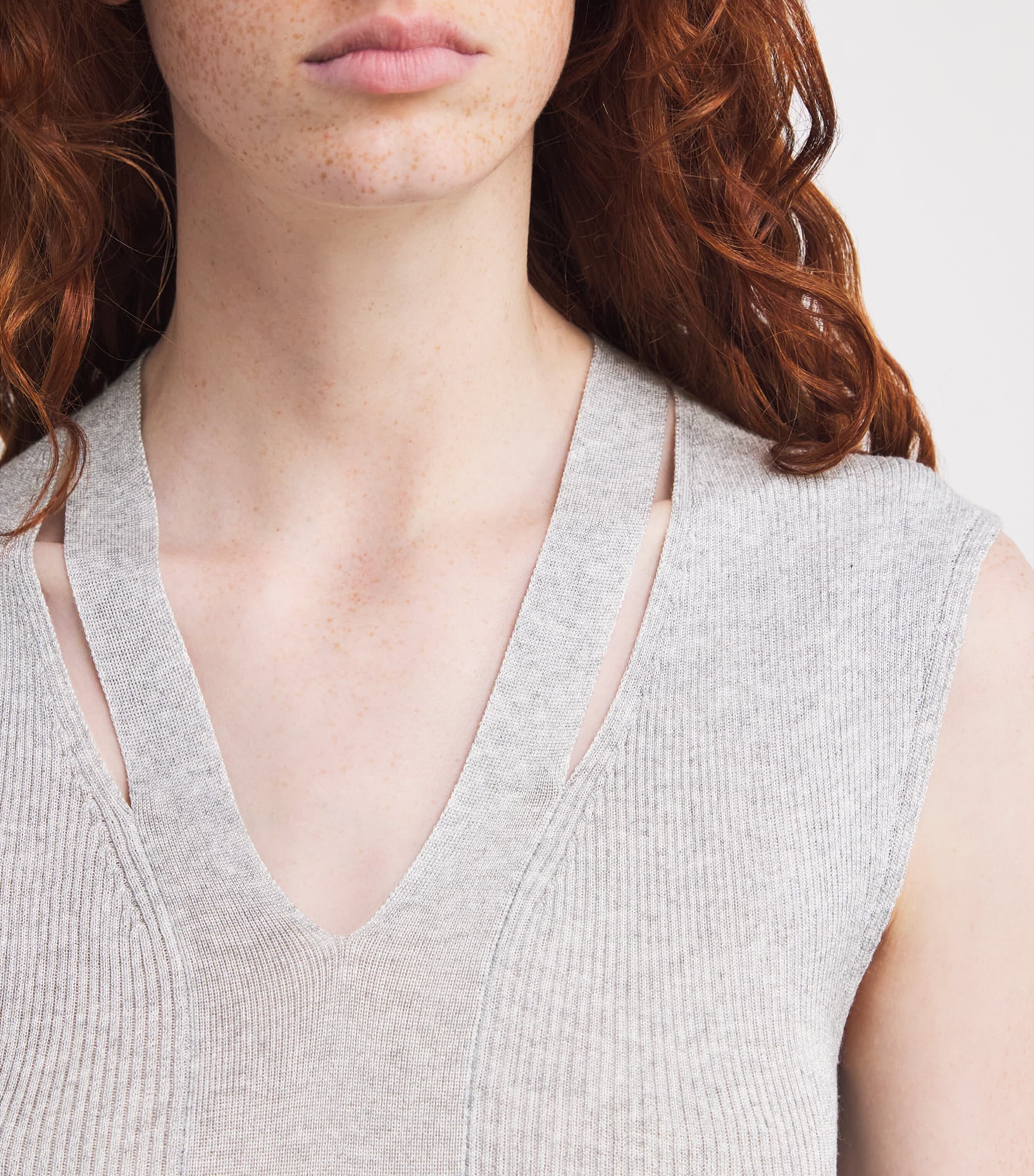 Knitted Cut-Out Top GREY Image 6