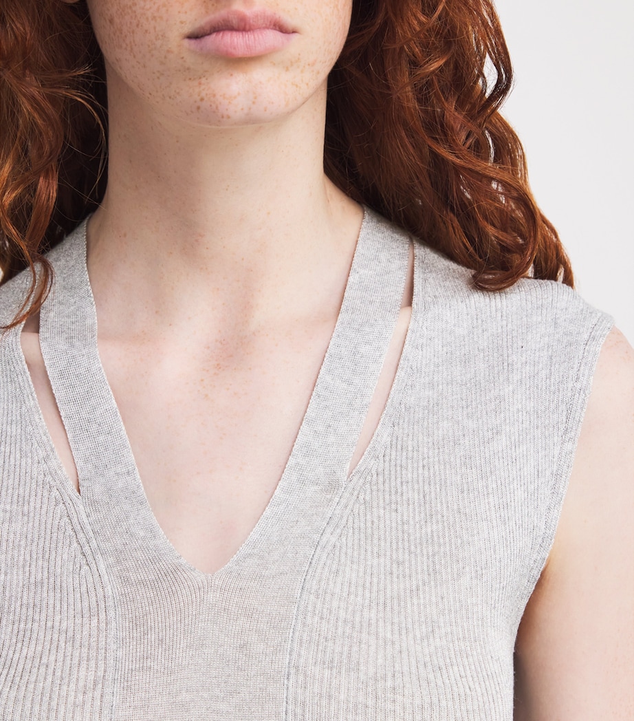 Knitted Cut-Out Top GREY Image 6