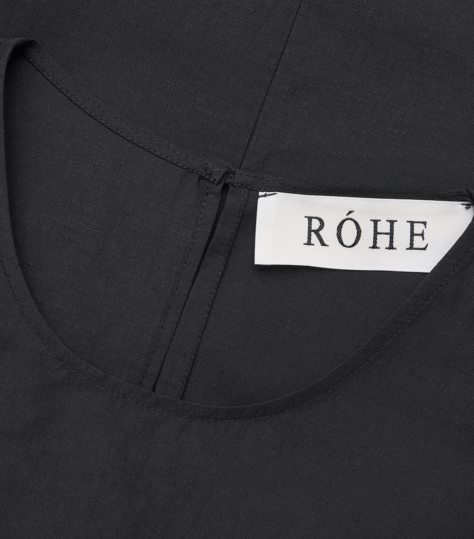 Róhe Womens Linen-Silk-Blend Maxi Dress Black Image 6