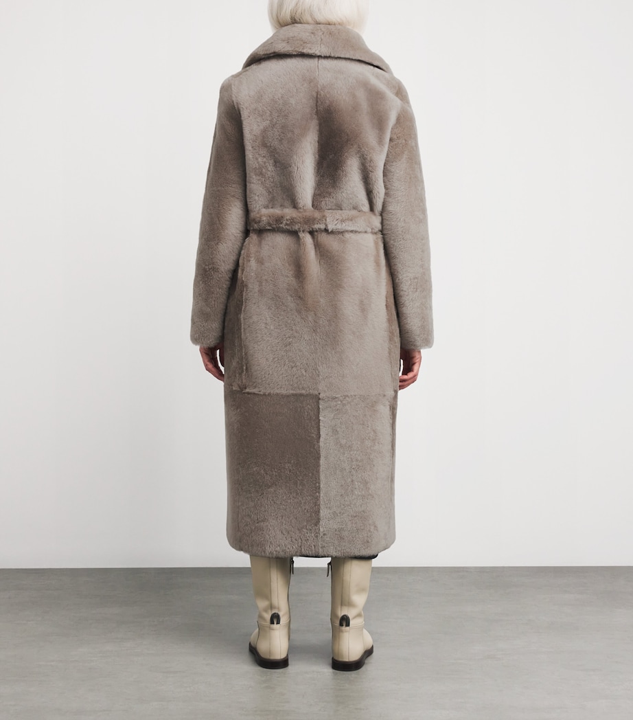 Lamb Fur Belted Coat A9113 Image 4