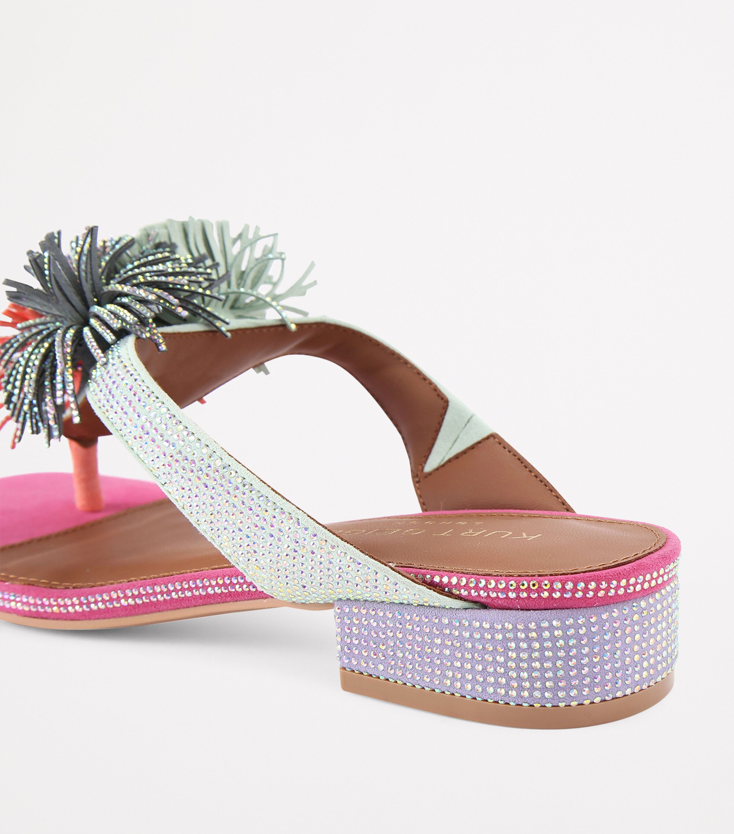 Kurt Geiger London Pom-Pom T-Bar Flat Sandals Mult/other Image 2