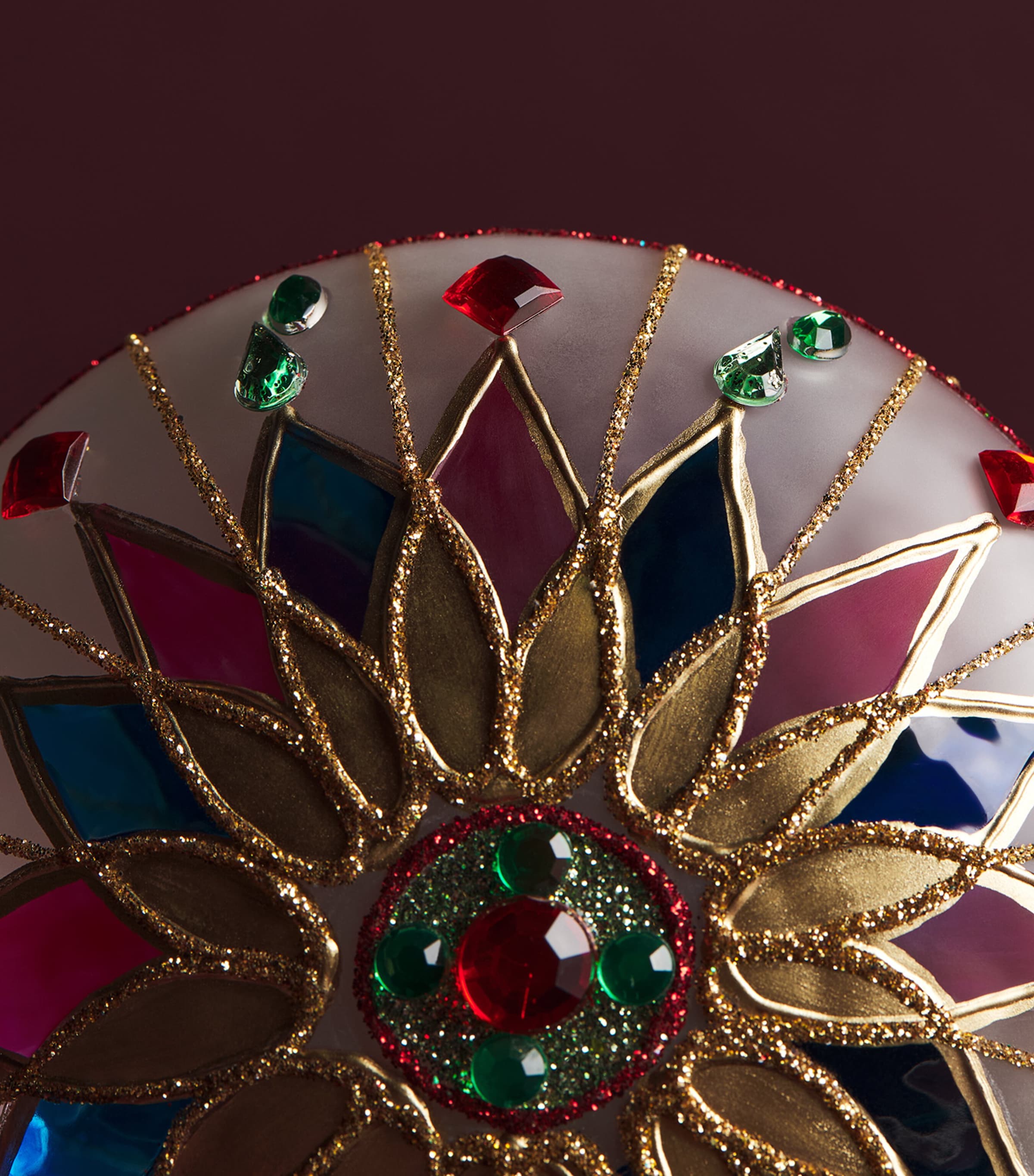 Harrods Glass Compass Bauble White Image 2