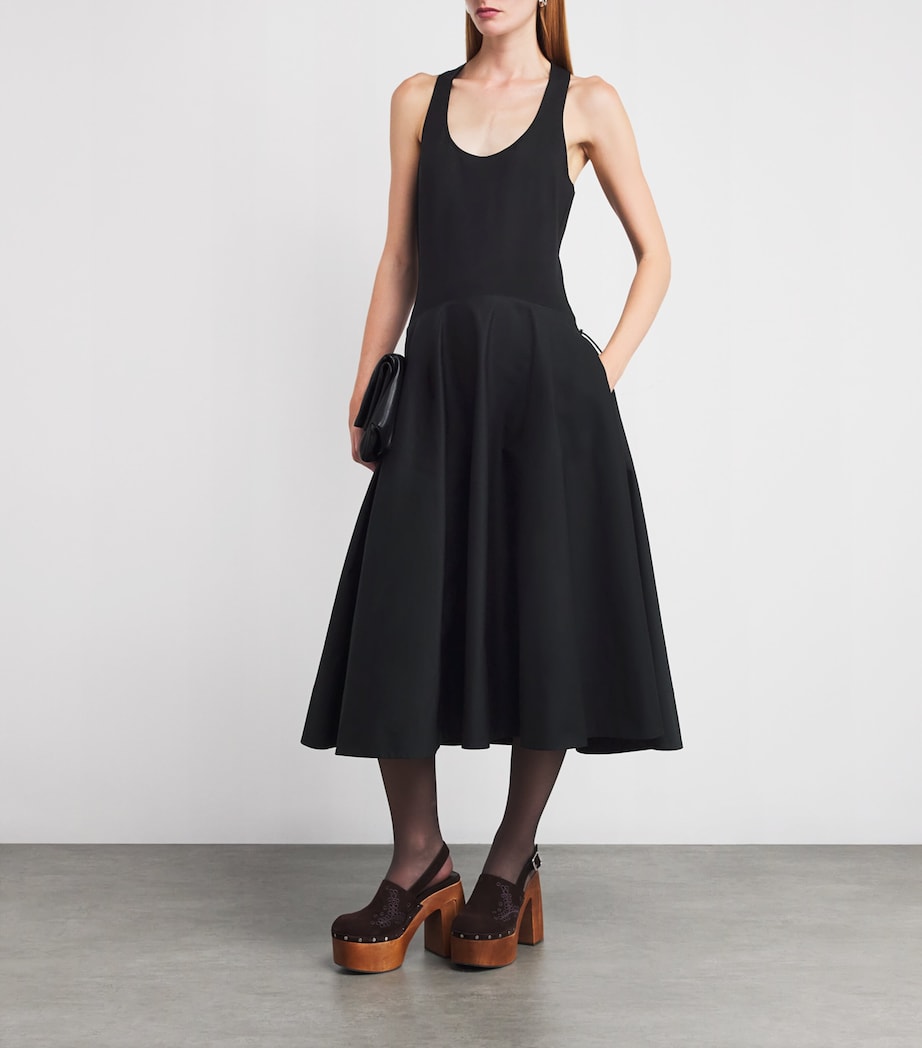 Racerback Tank Midi Dress 001 BLACK Image 2