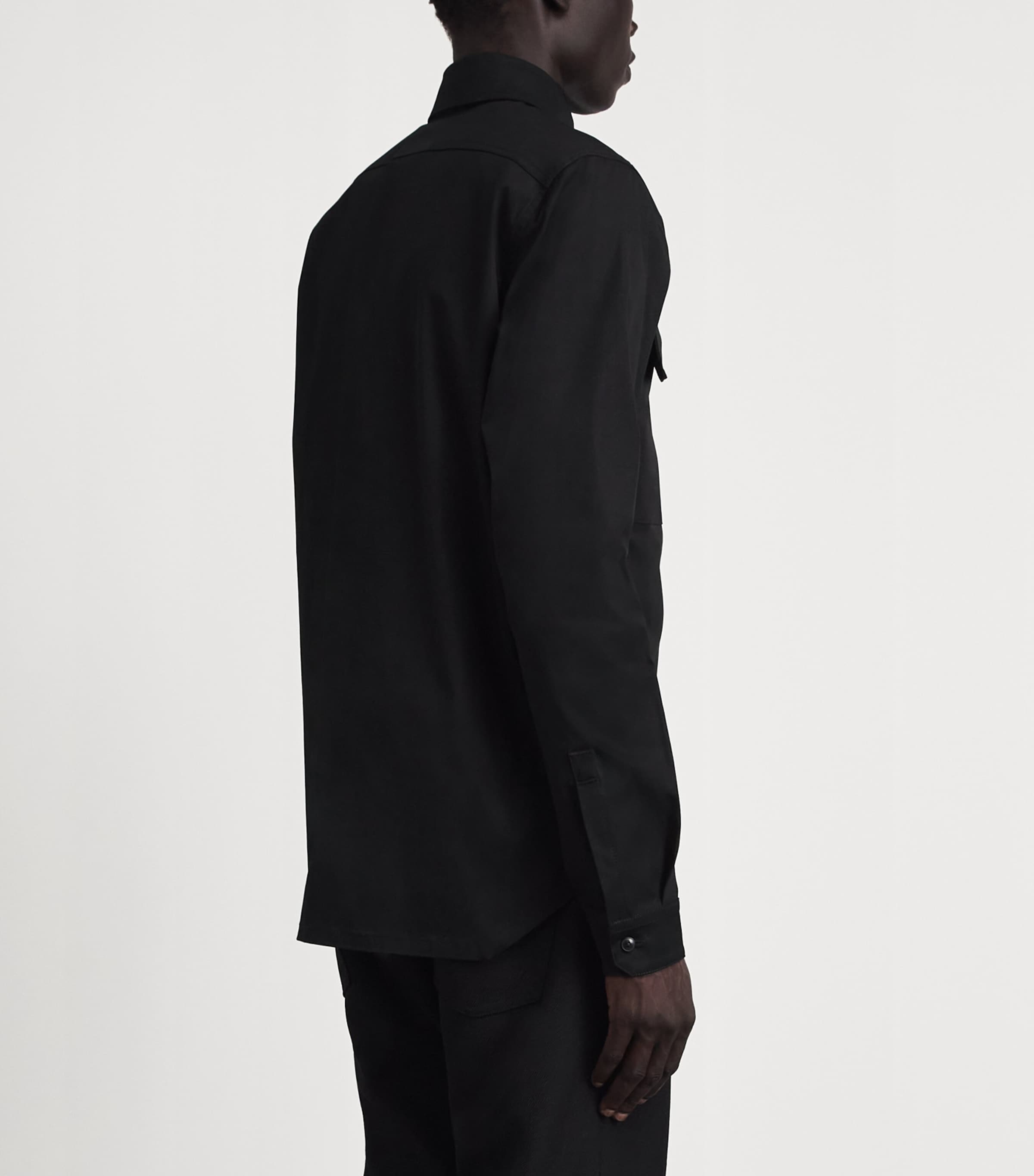 Rick Owens Mens Cotton Poplin Work Shirt Black Image 5