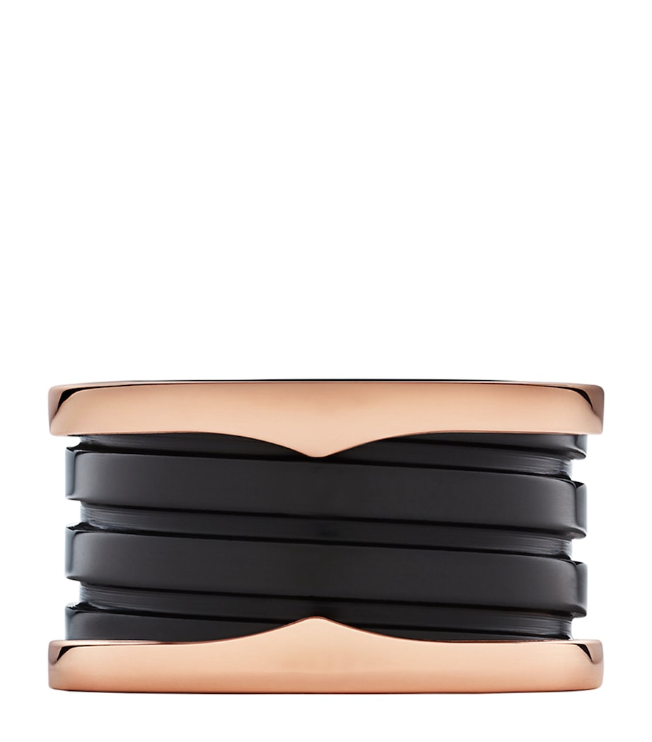 Rose Gold and Blcak Ceramic B.zero1 Four-Band Ring PINK GOLD Image 3