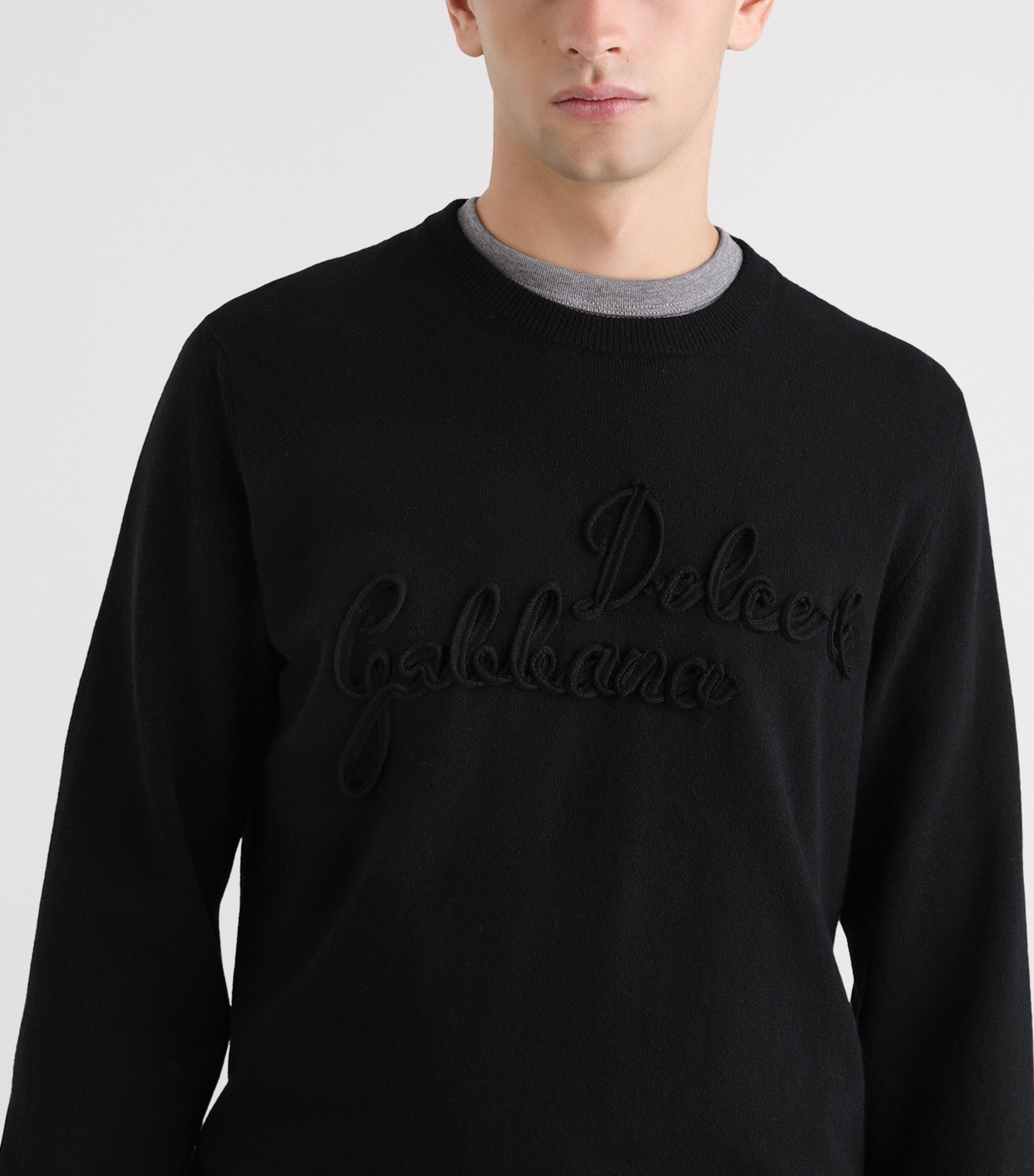 Virgin Wool Embroidered Sweater N0000 BLACK Image 5