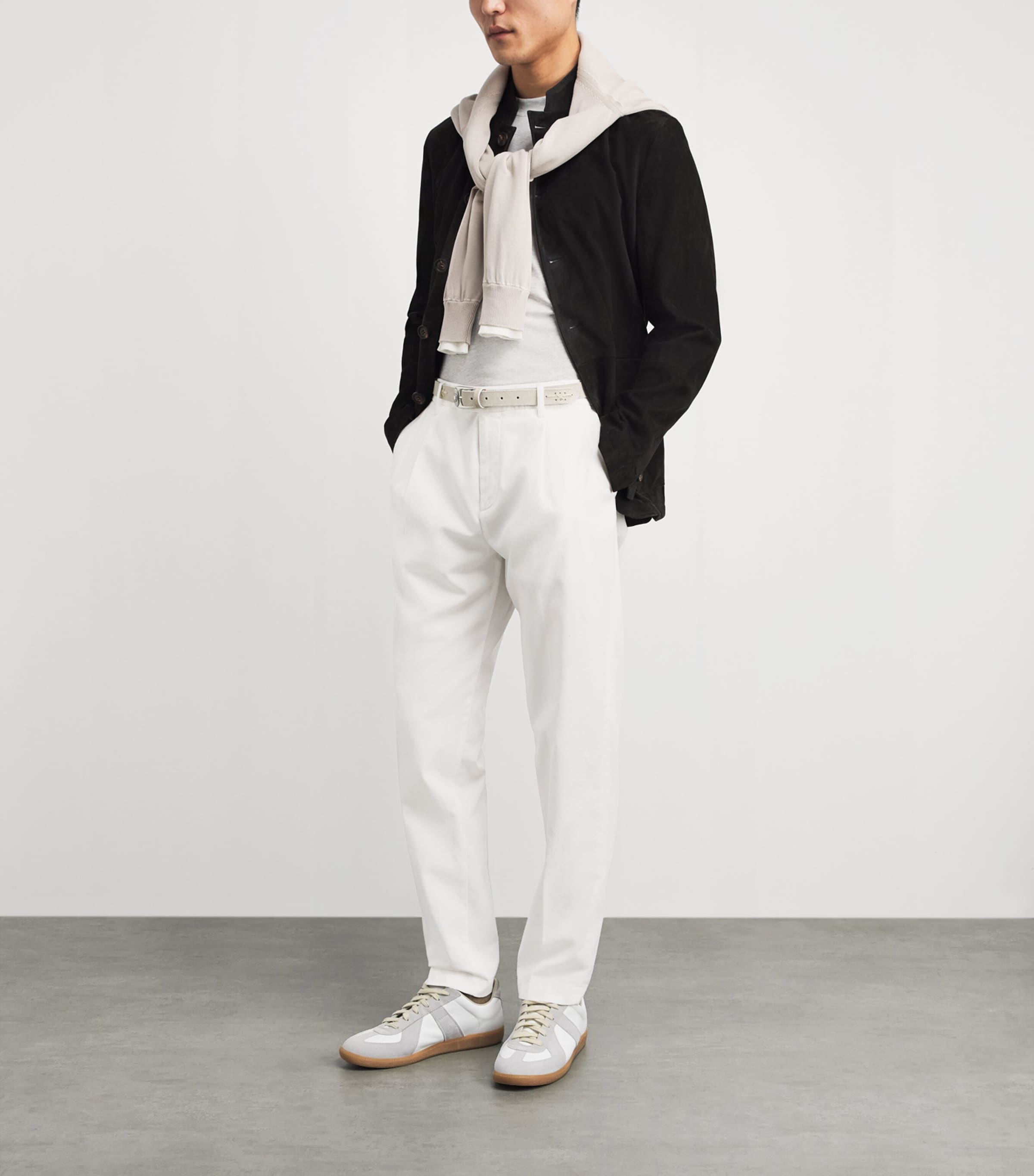 Eleventy Mens Stretch-Cotton Relaxed Trousers Bianco Image 2