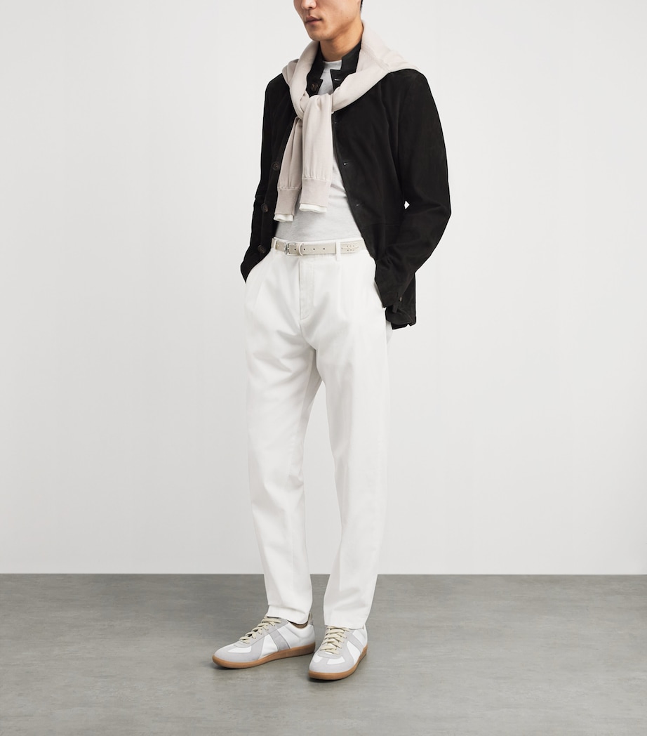 Eleventy Mens Stretch-Cotton Relaxed Trousers Bianco Image 2