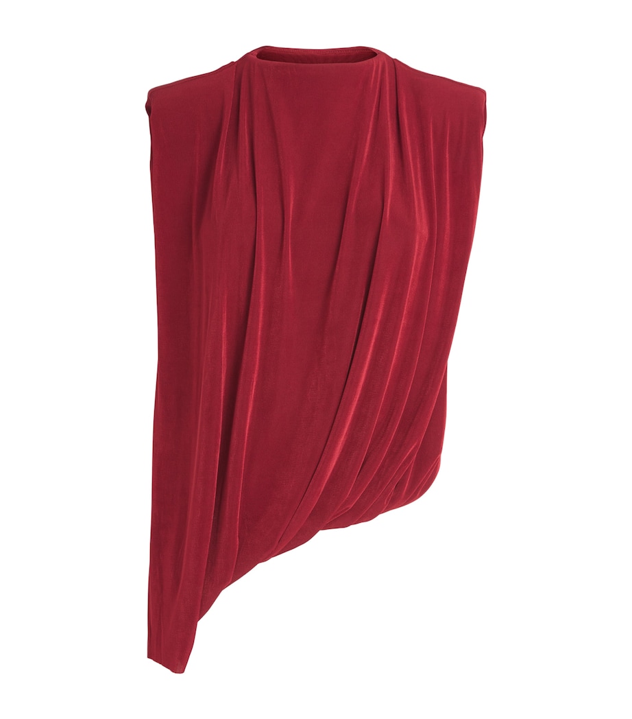 CAMILLA AND MARC Womens Draped Asymmetrical Ravine Top Cherry Image 1