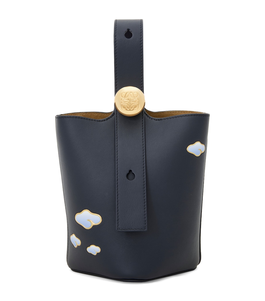 LOEWE x Suna Fujita Leather Clouds Pebble Bucket Bag Dark Ink Image 1