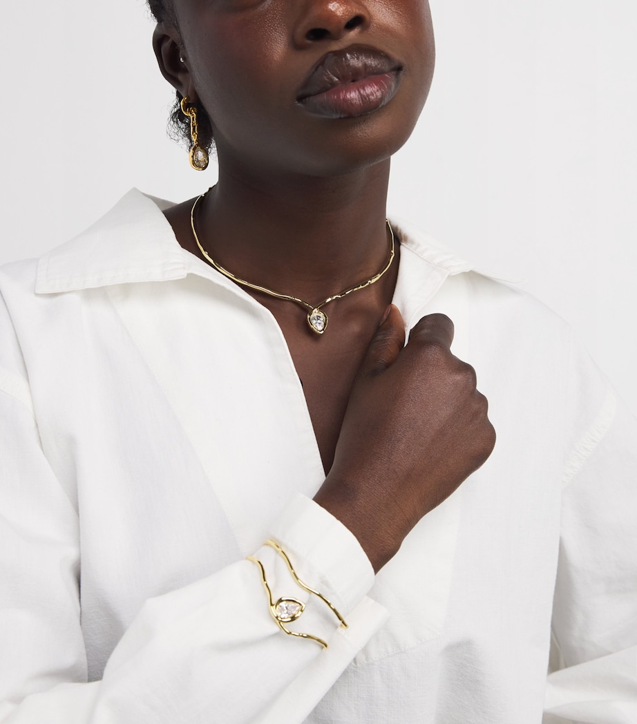 Gold-Plated Asterales Drop Earrings GOLD Image 5
