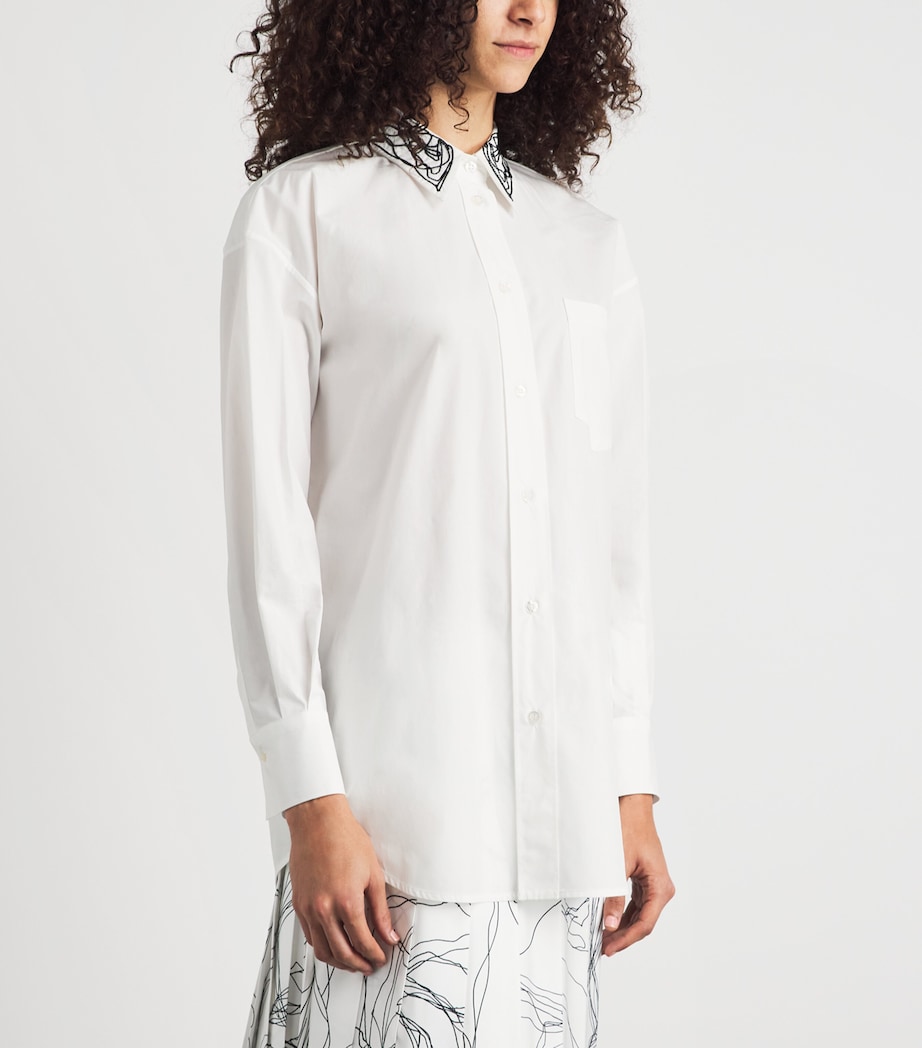 Fabiana Filippi Womens Cotton Embellished Shirt Bianco/blu Image 4