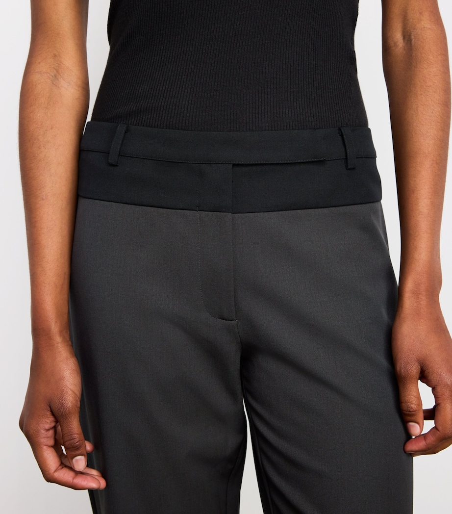 Stretch-Wool Panelled Trousers BLACK OLIVE / BLACK Image 6