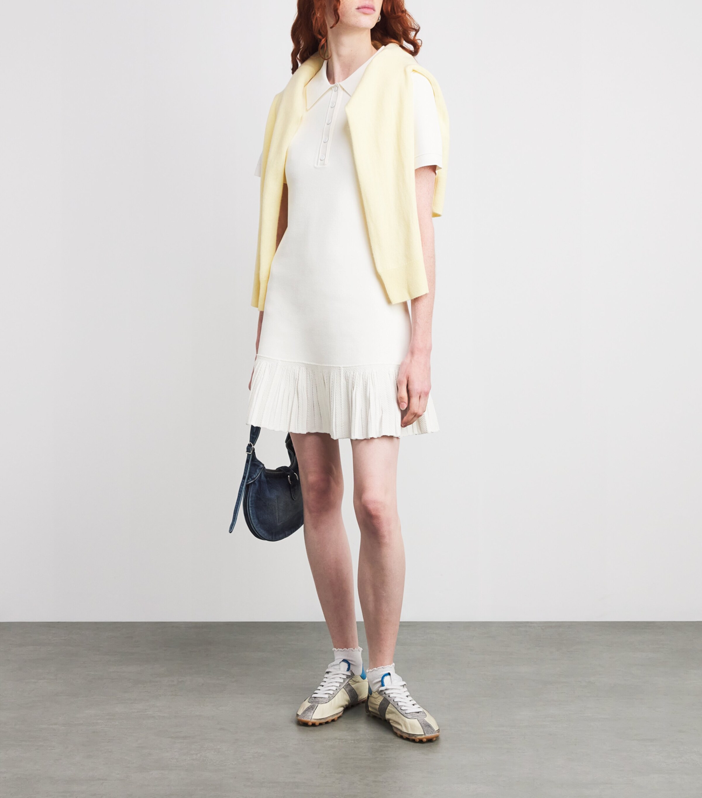 Knitted Polo Mini Dress ECRU Image 2