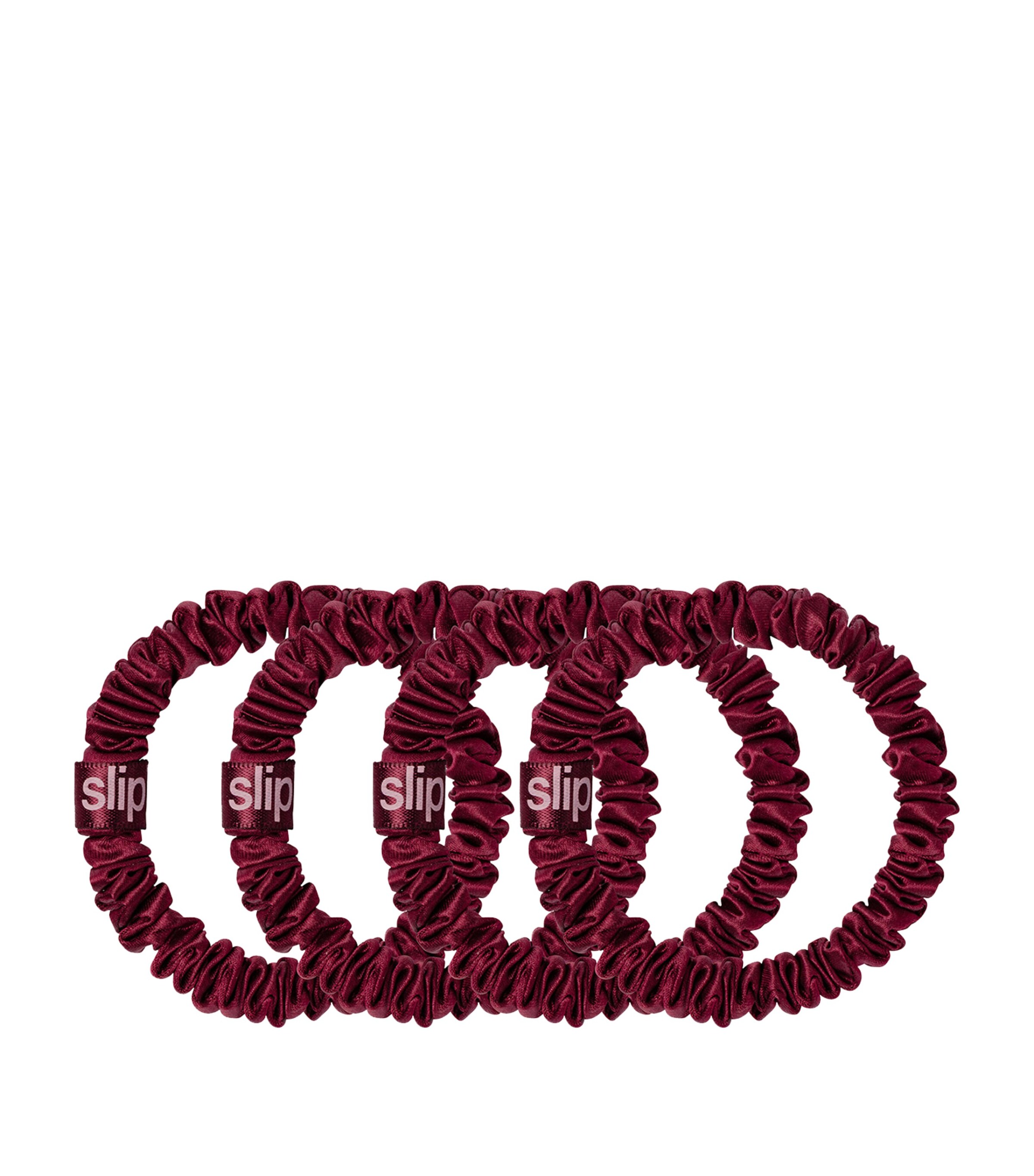 Slip Pure Silk Skinny Scrunchies (Set of 4) Maroon Image 2