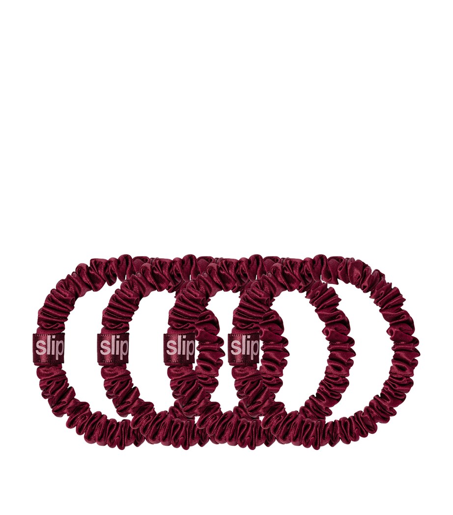 Slip Pure Silk Skinny Scrunchies (Set of 4) Maroon Image 2