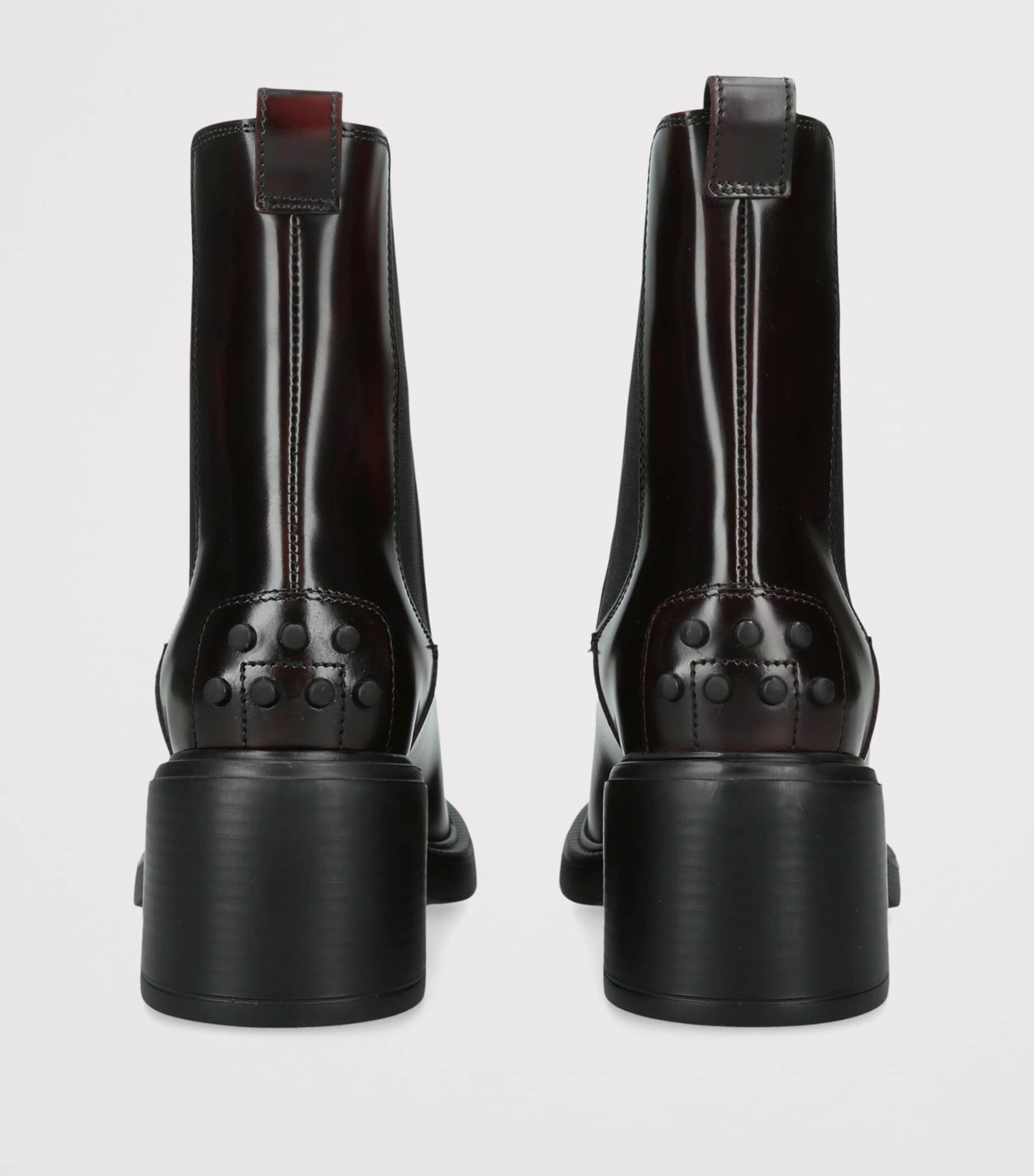 Tod's Calfskin Chelsea Boots 55 Wine Image 4