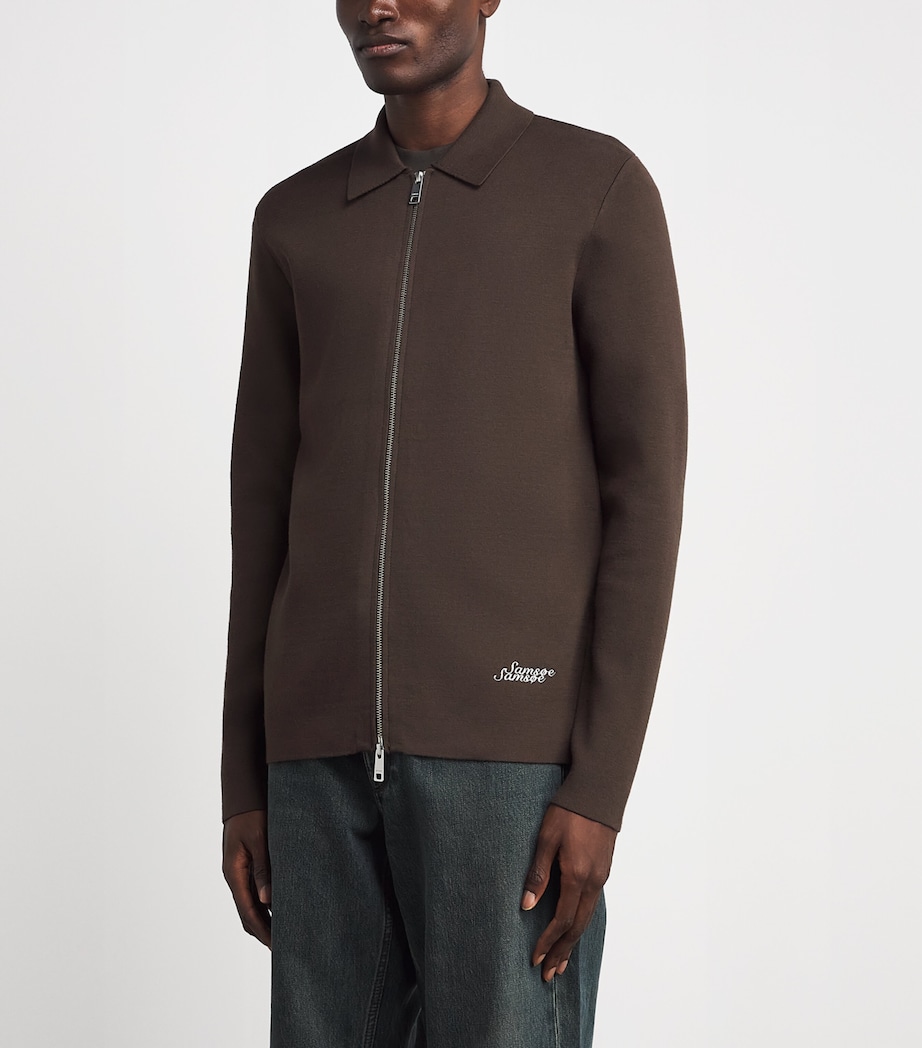 Samsøe Samsøe Mens Zip-Up Samatt Polo Sweater Delicioso Image 4