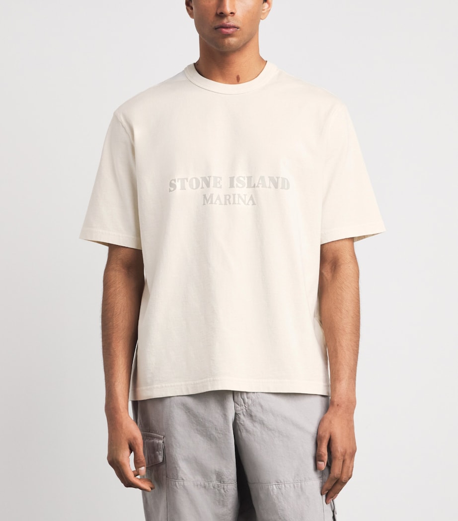 Stone Island Mens Organic Cotton Logo T-Shirt Image 4