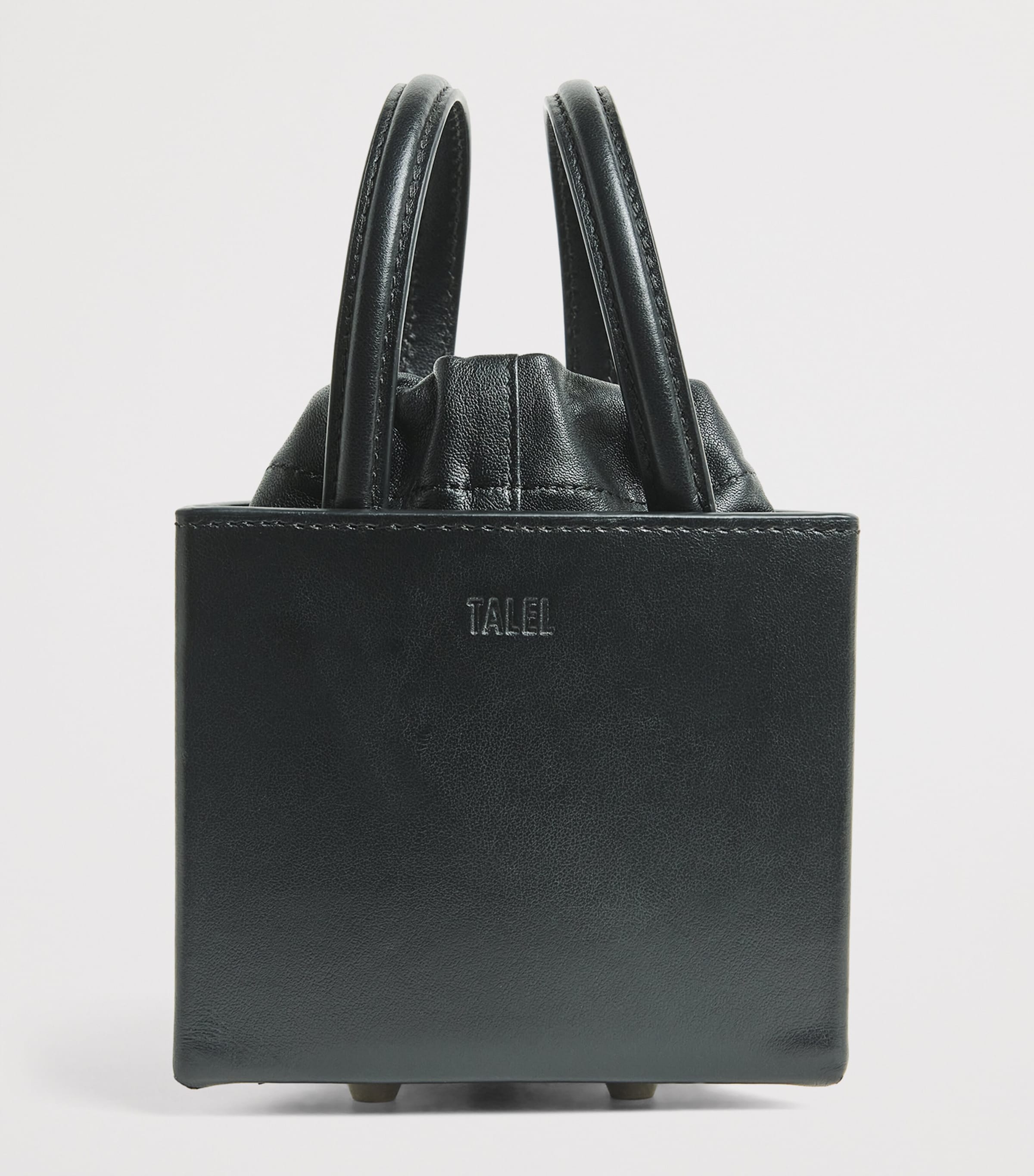 Talel Paris Leather Triangle Top-Handle Bag Black Image 3