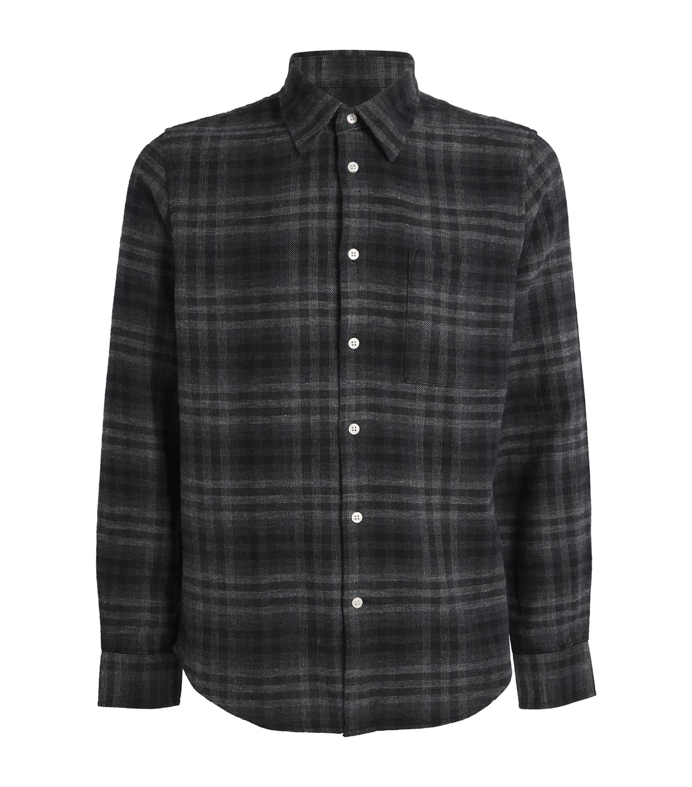 NN07 Mens Cotton Check Arne Shirt Dark Grey Check Image 1