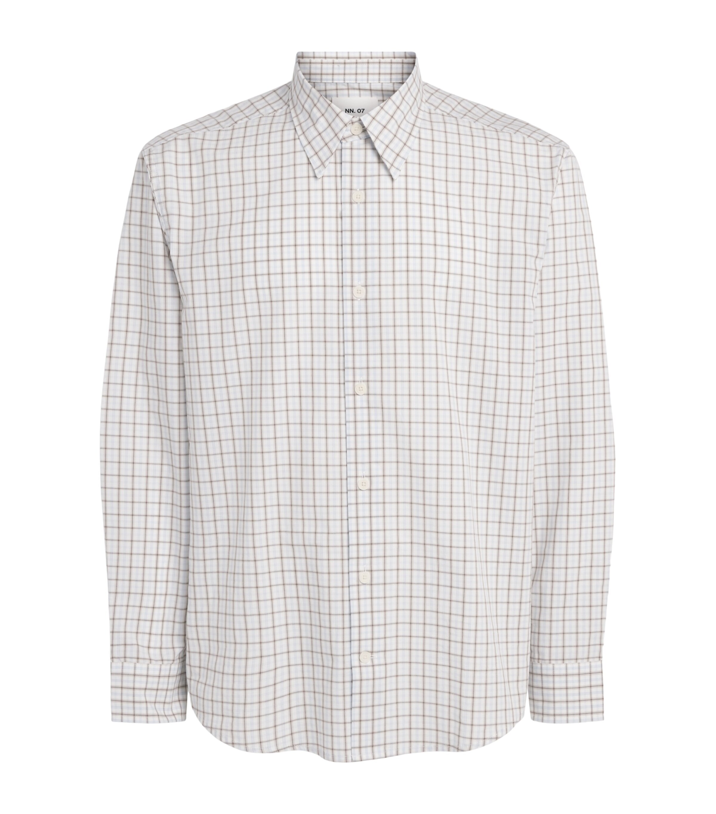 NN.07 Mens Organic Cotton Check Shirt Blue Check Image 1
