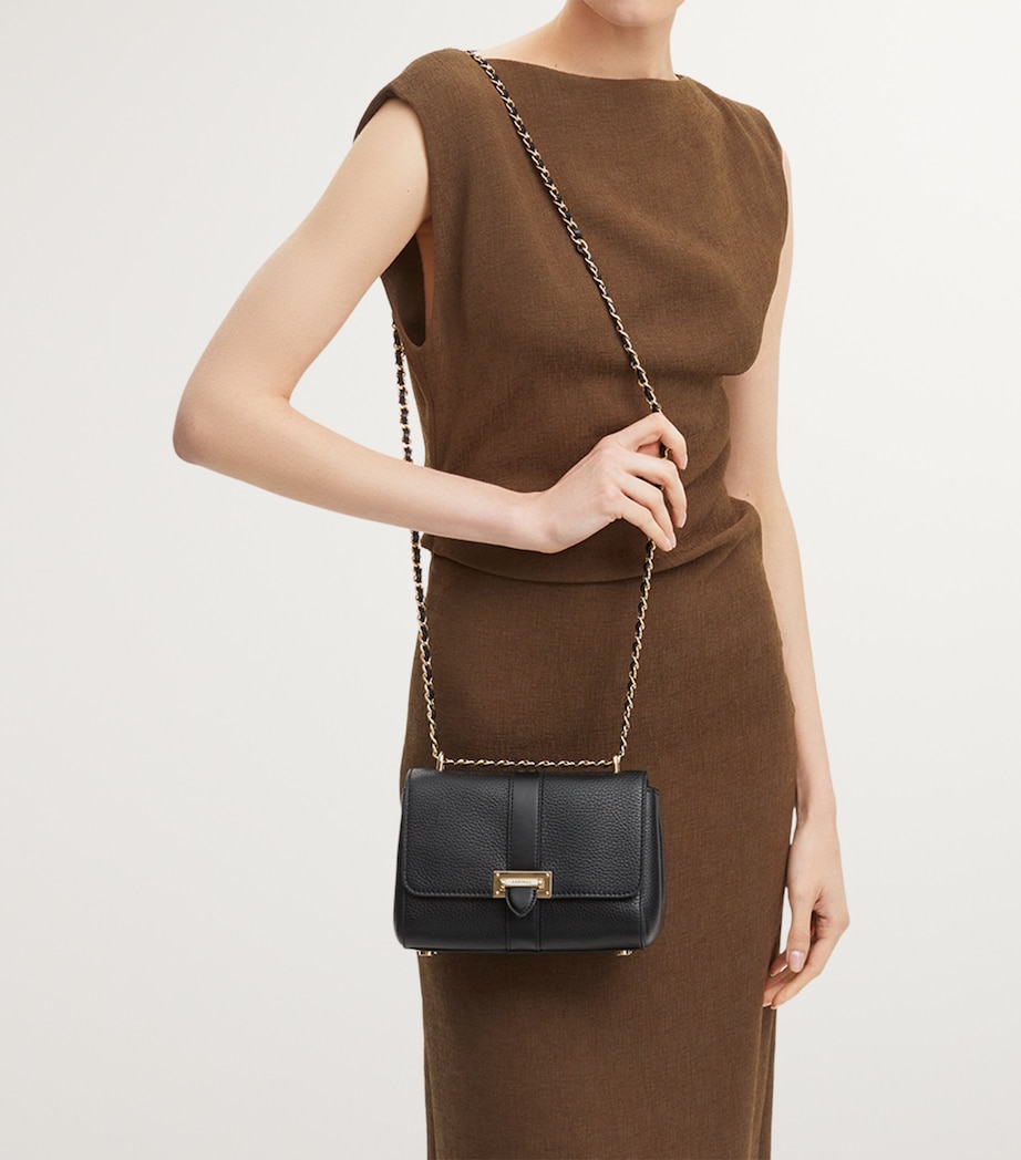 Small Leather Lottie Cross-Body Bag BLACK Image 6