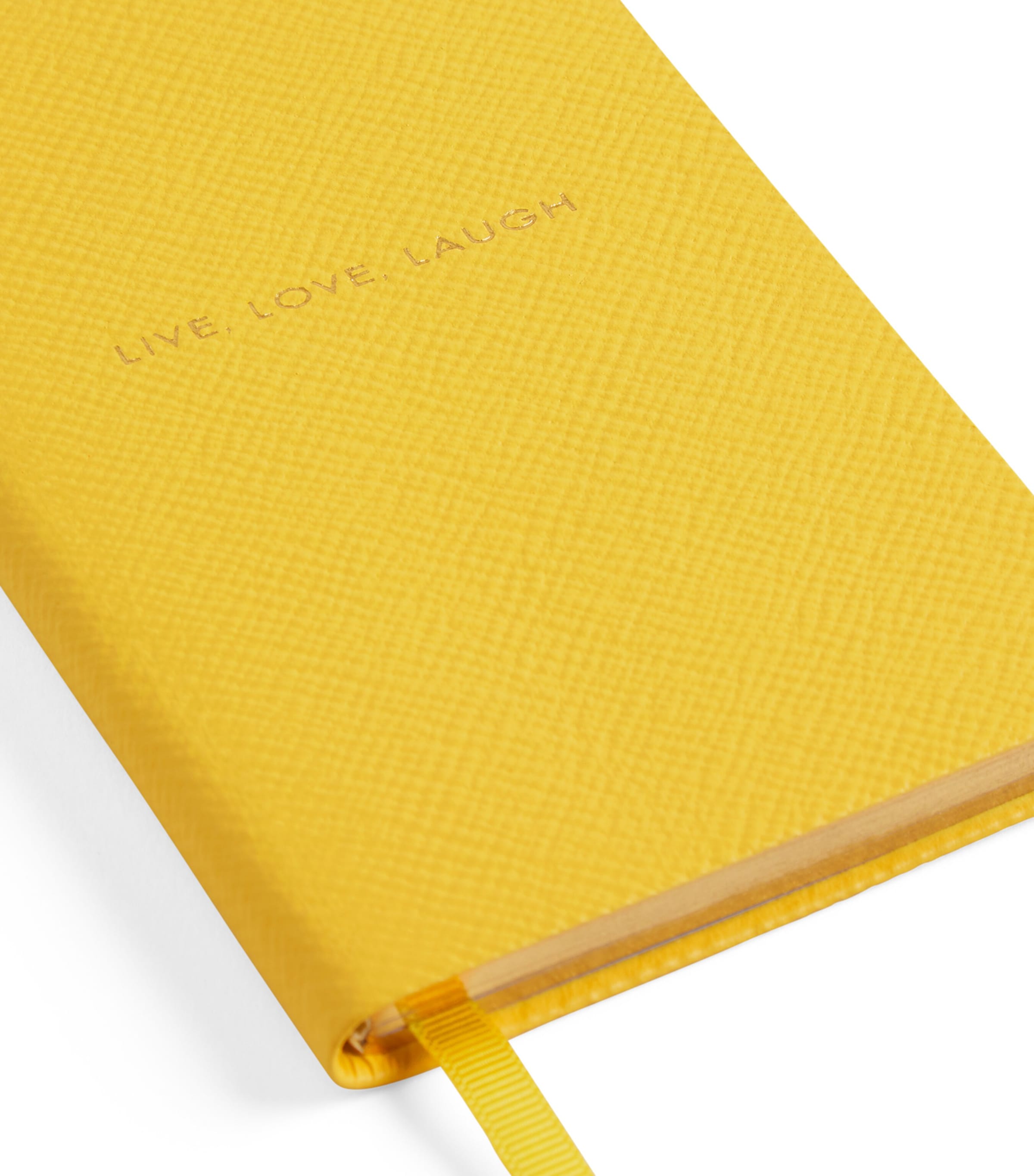 Smythson Live Love Laugh Panama Notebook Lemon Image 2
