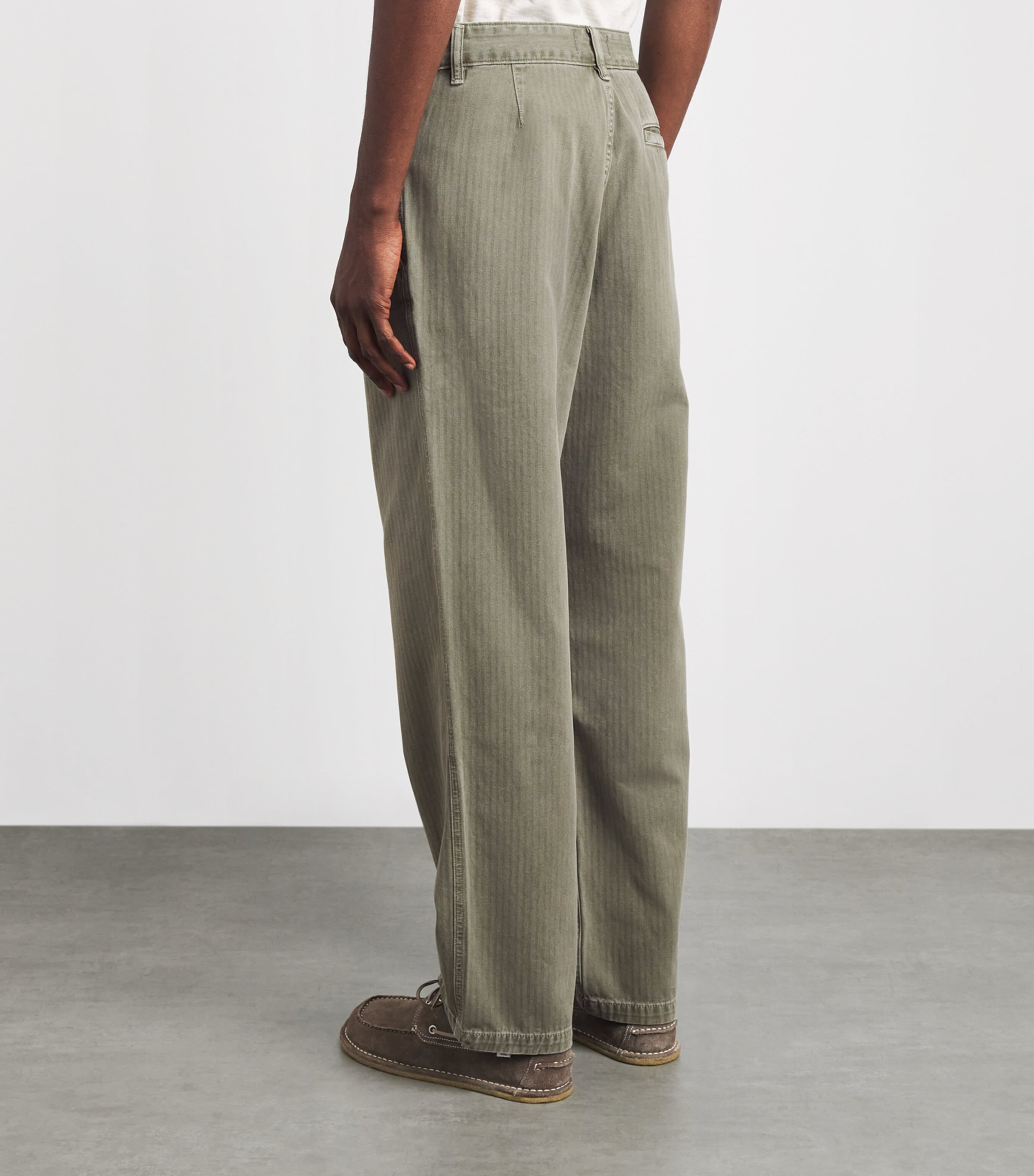 Citizens of Humanity Mens Cotton Herringbone Belgian Chinos Dark Olive Image 5