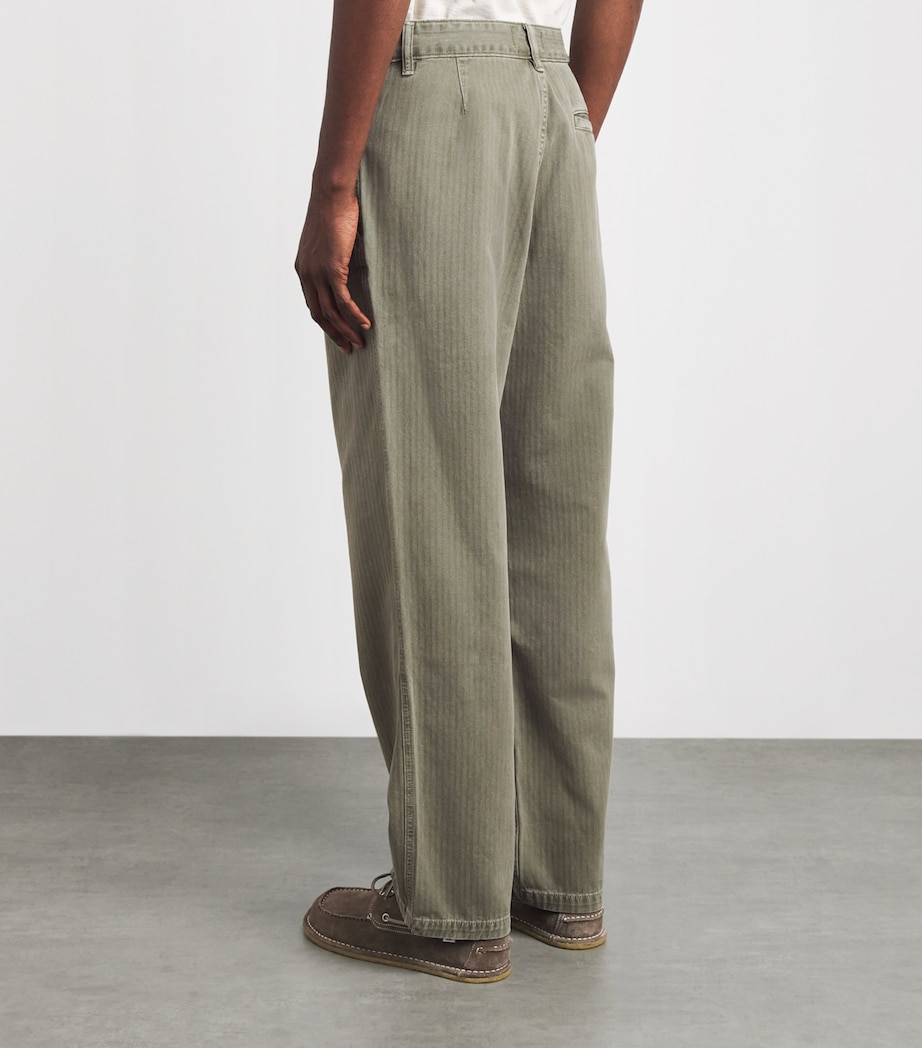 Citizens of Humanity Mens Cotton Herringbone Belgian Chinos Dark Olive Image 5