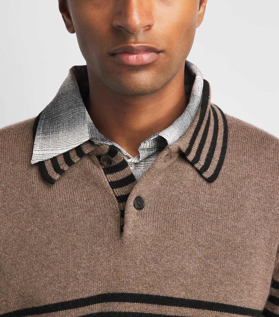 Paul Smith Mens Cashmere Stripe Polo Sweater Image 3