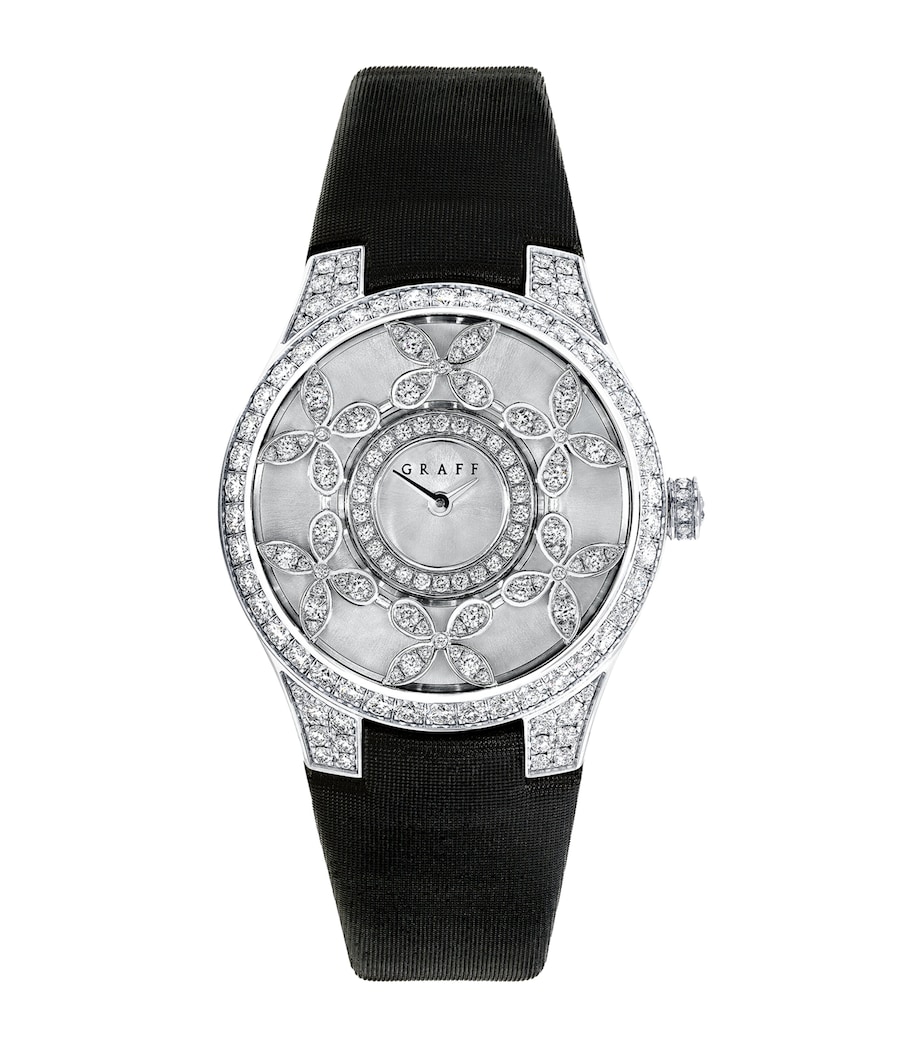 Platinum and Diamond Classic Butterfly Watch 28mm STAINLESS STEEL Image 1