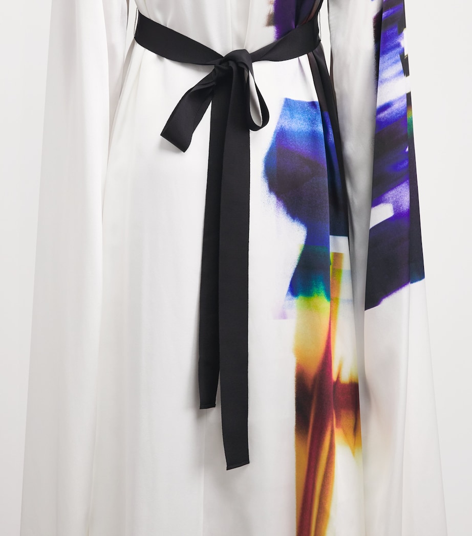 Roksanda Womens Silk Belted Razi Maxi Dress Station Print Image 3