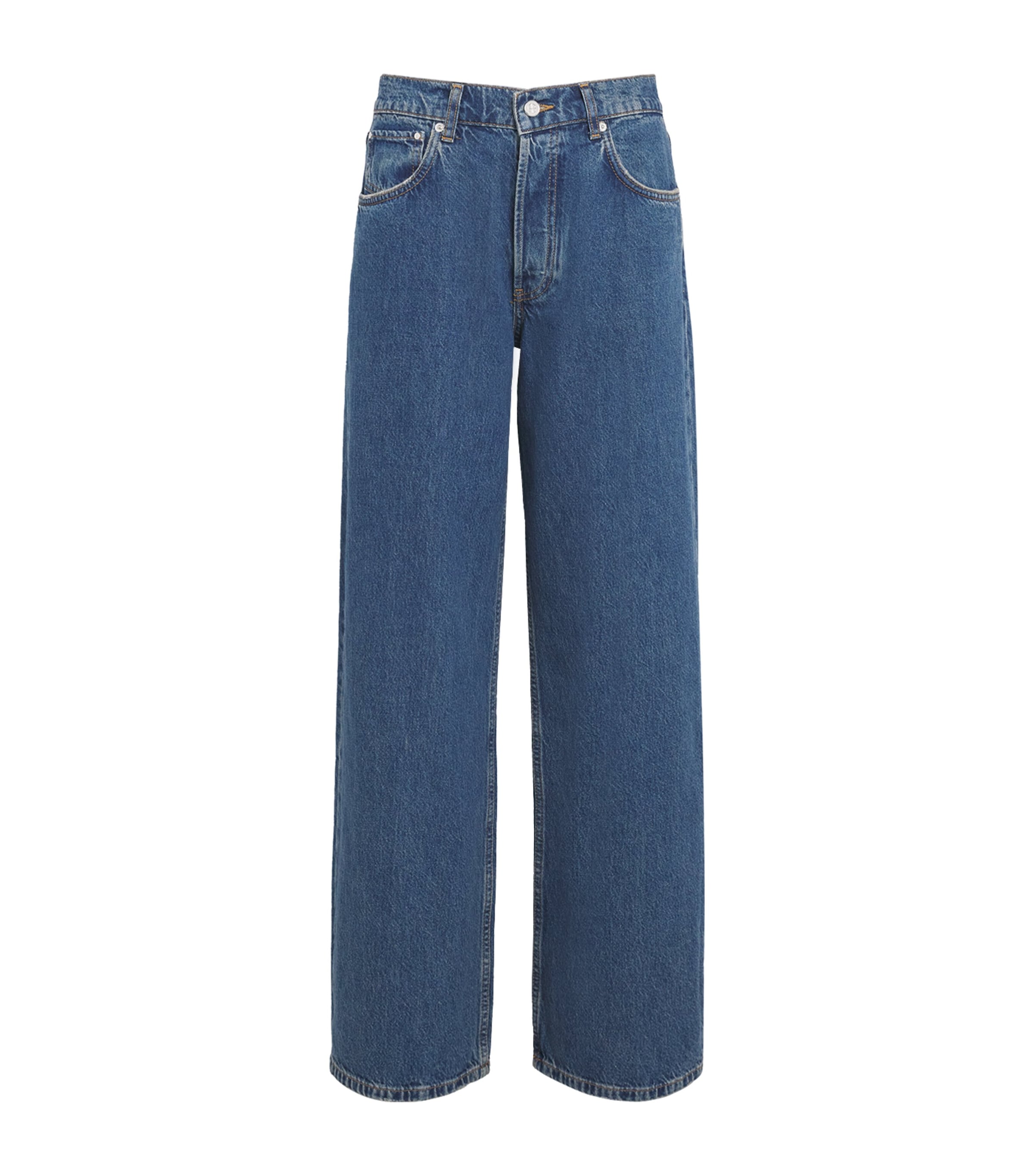 Shop Anine Bing Manon Wide-leg Jeans In Blue