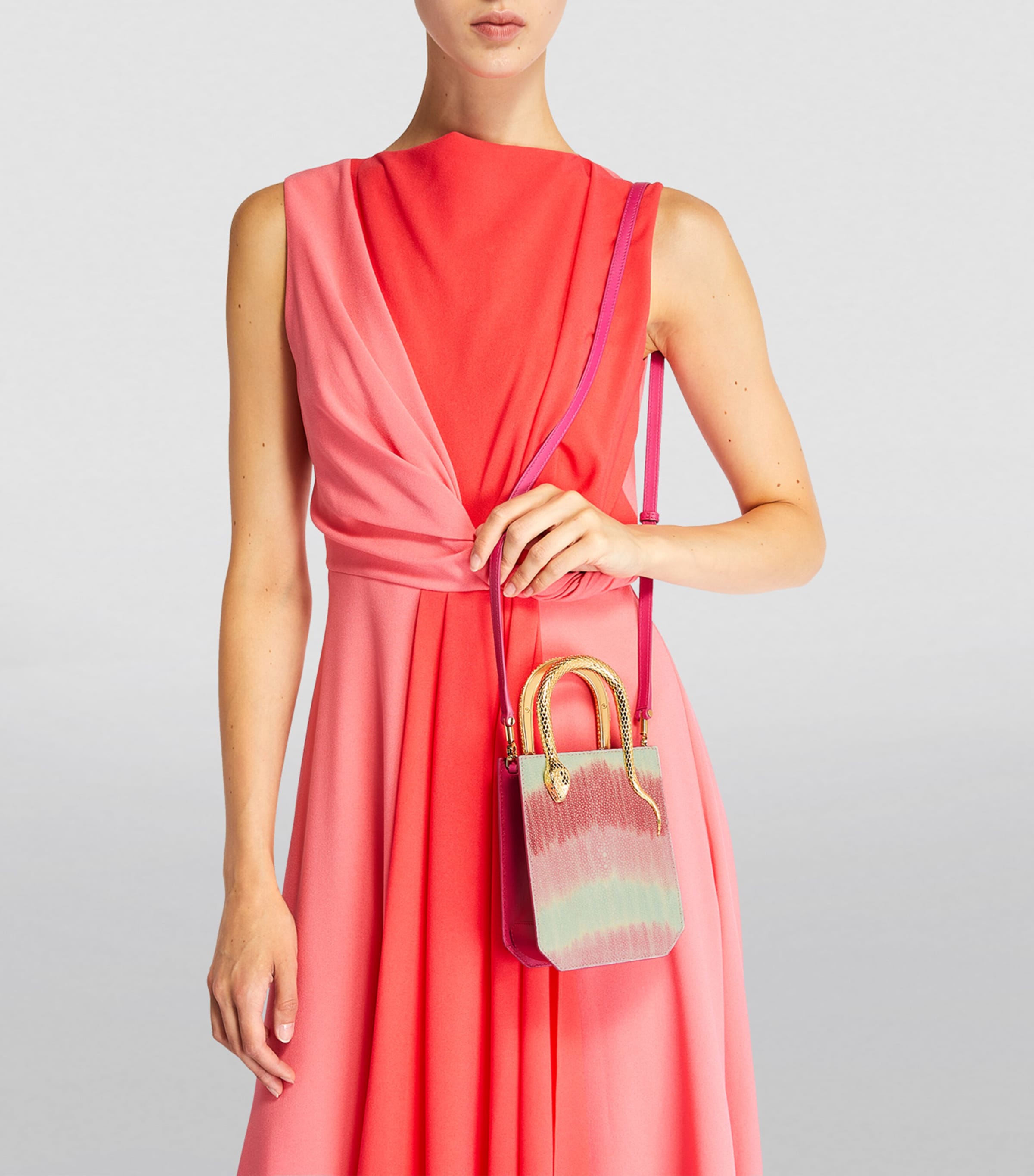 Galuchat Leather Serpentine Cross-Body Bag MULTICOLOR Image 5