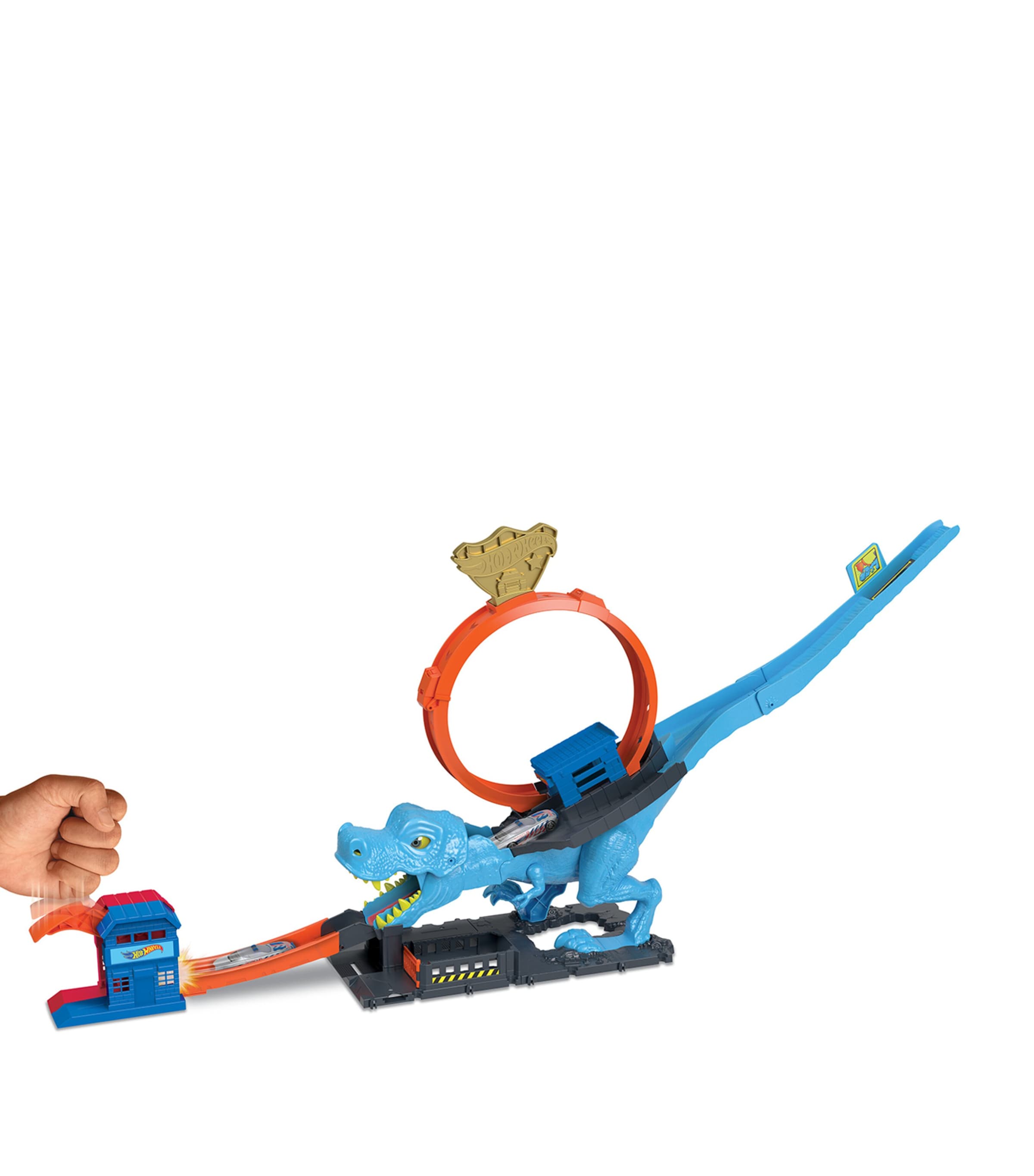 Hot Wheels Kids' City T-rex Chomp Down Playset In Blue