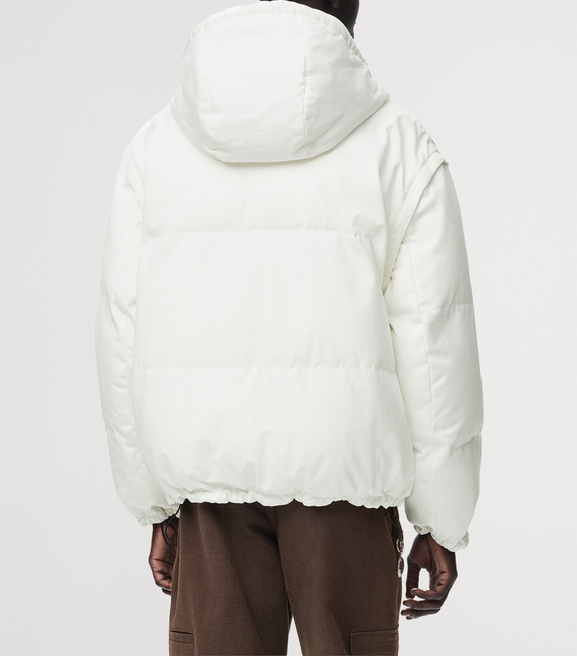 LOEWE Mens Reversible Padded Zip-Up Jacket White/navy Image 5