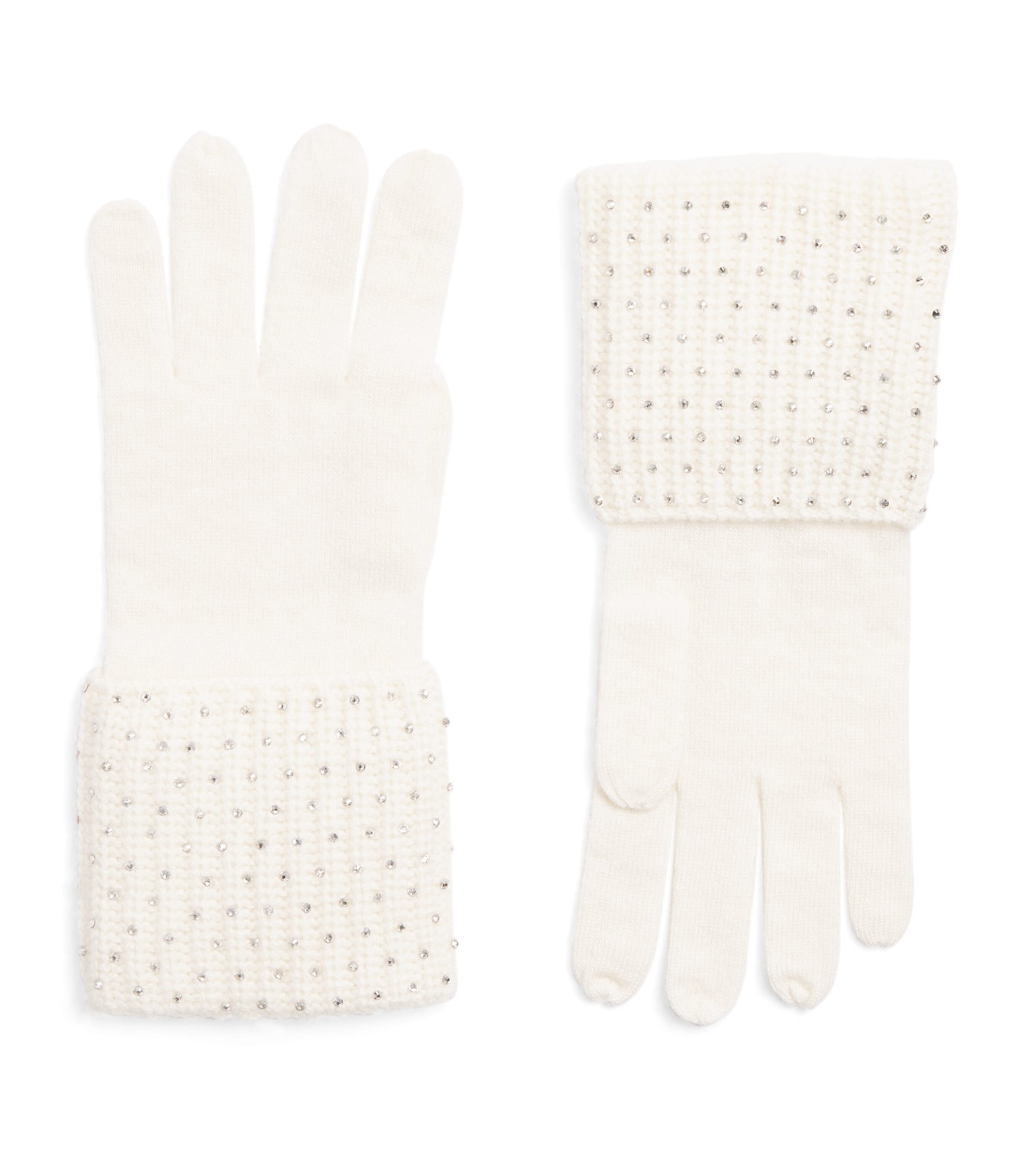 Cashmere Rhinestone Carrie Gloves WINTER WHITE/SI Image 1