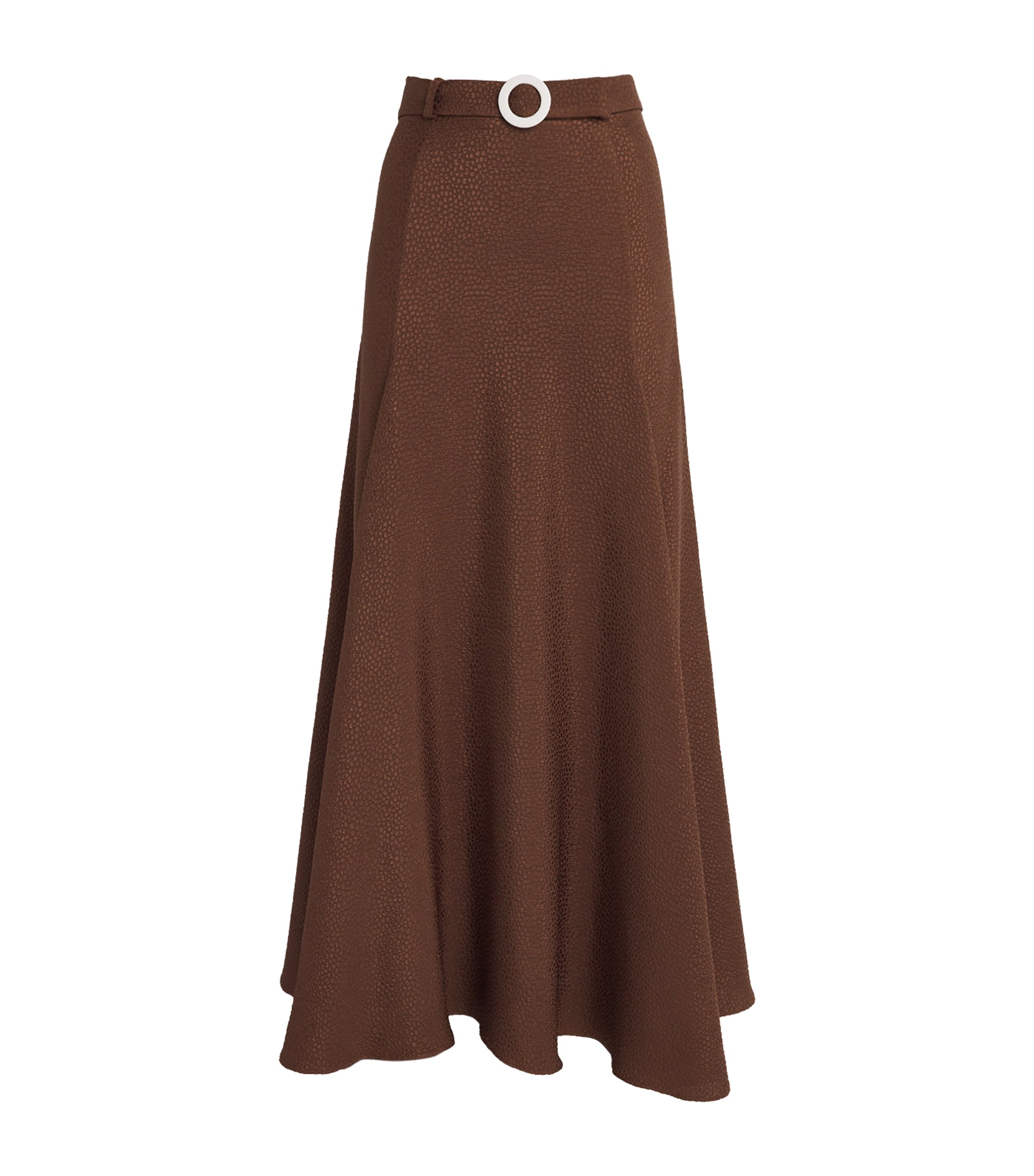Edeline Lee Jacquard Jete Midi Skirt In Brown