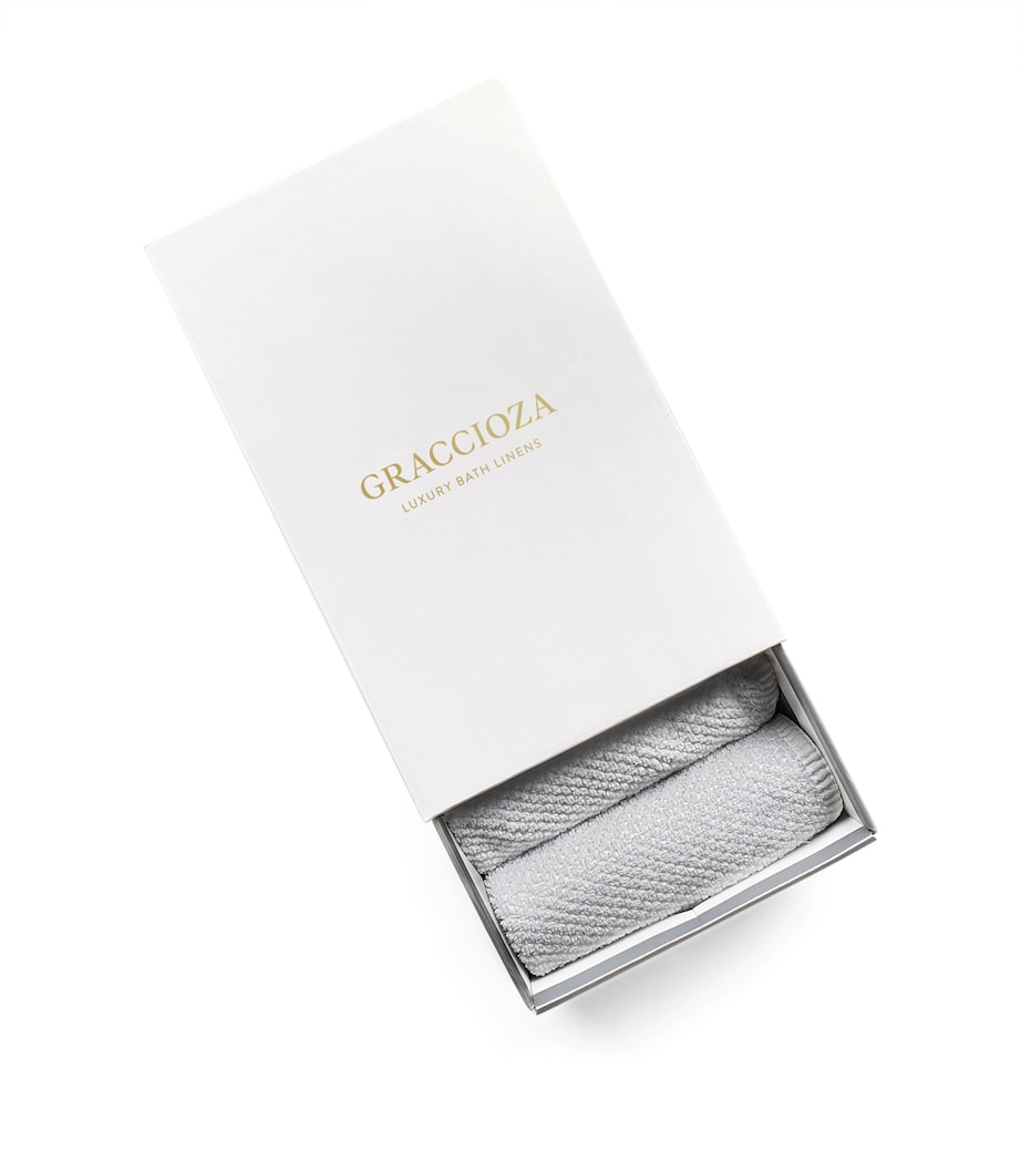 Set of 5 Bee Waffle Washcloths (30cm x 30cm) SILVER Image 1