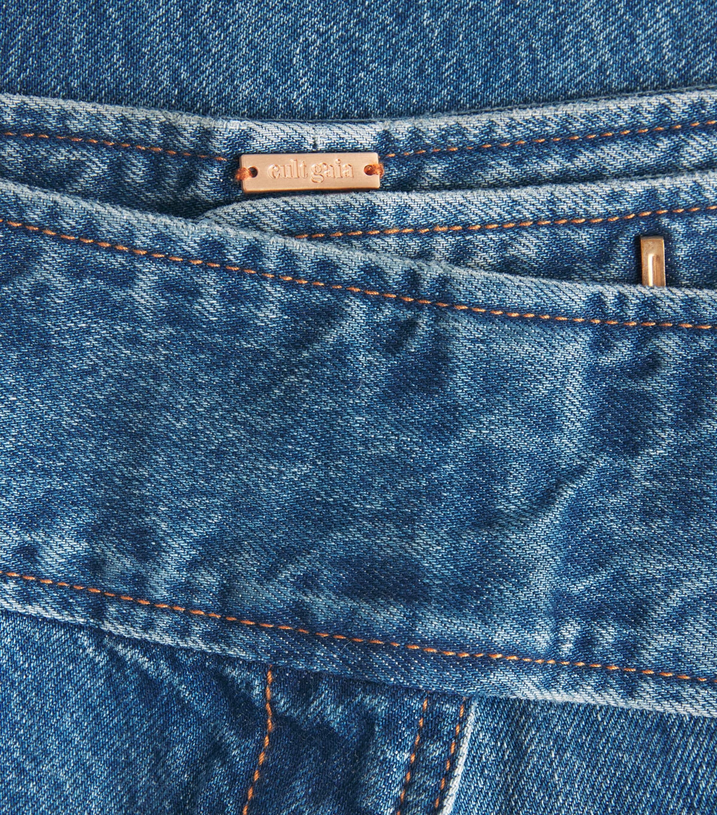 Cult Gaia Womens Yael Wide Jeans Wsh Blue Image 6