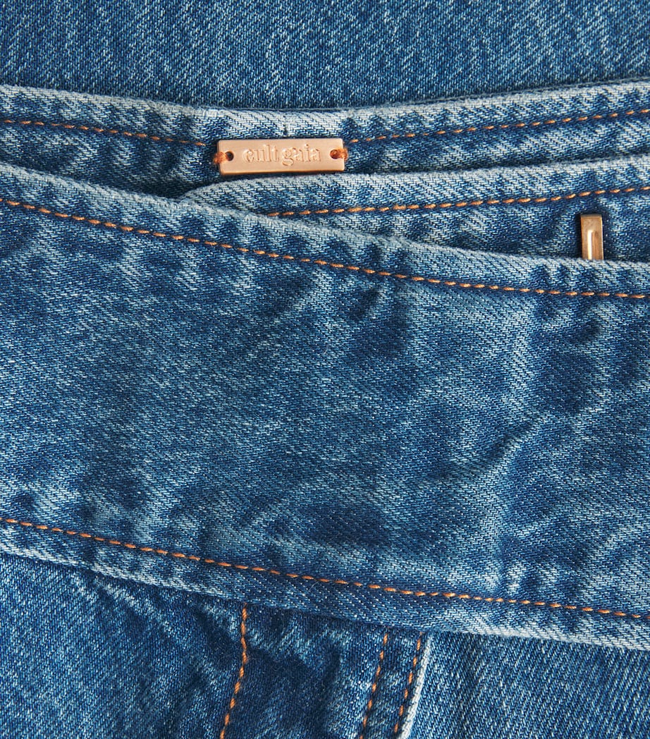 Cult Gaia Womens Yael Wide Jeans Wsh Blue Image 6