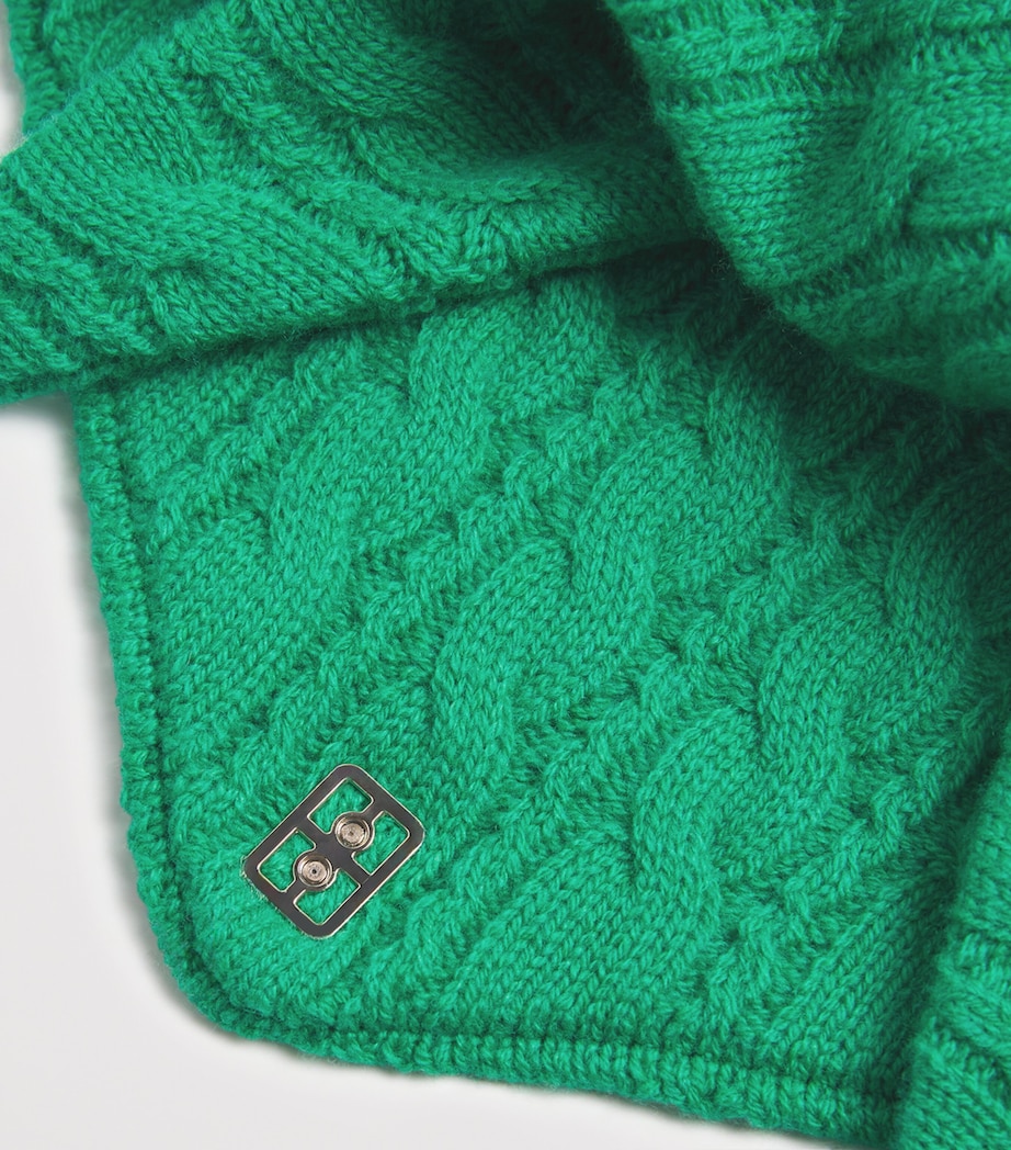 Wool-Cashmere Cable-Knit Neckerchief GREEN Image 4