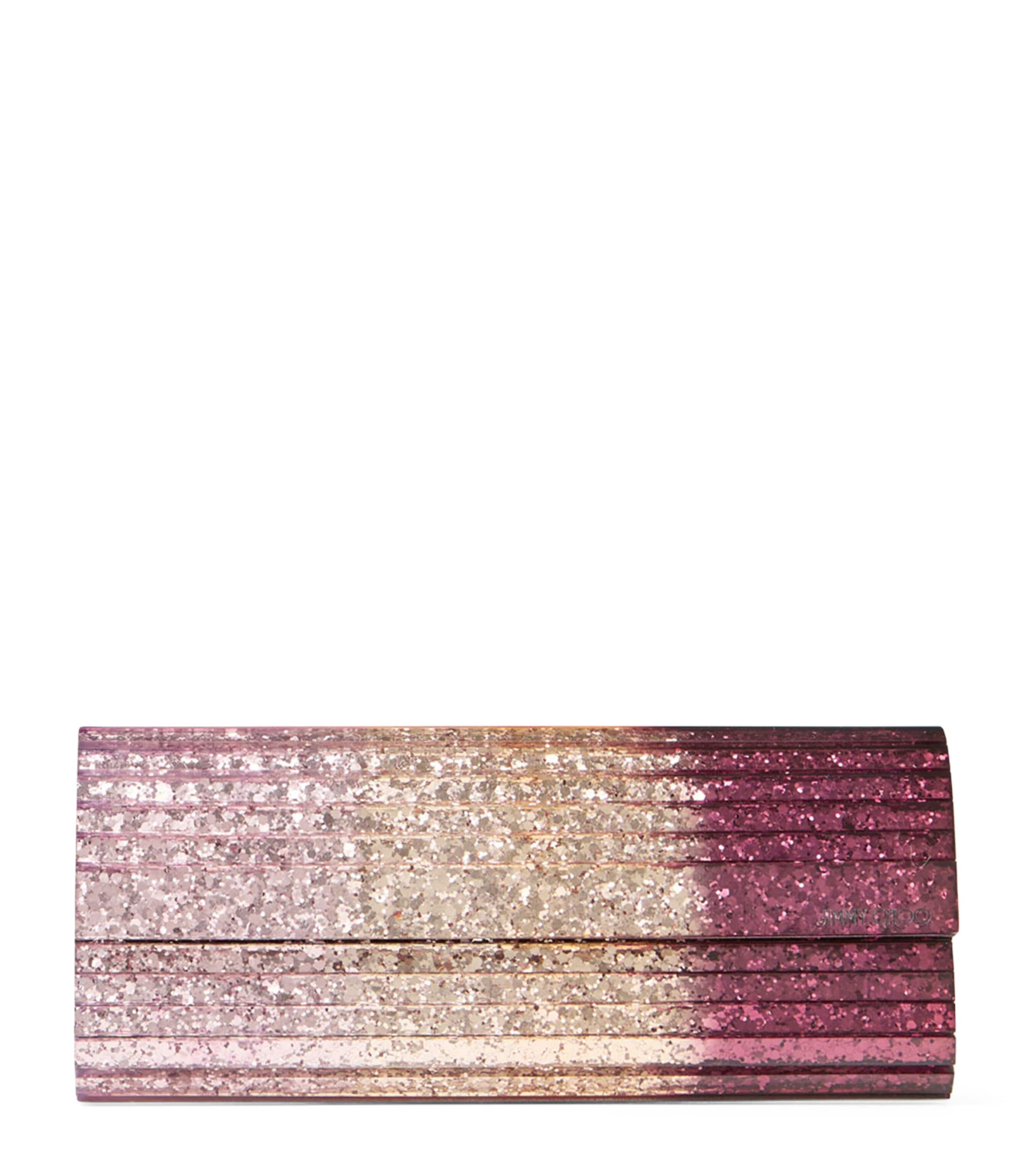 Jimmy Choo Sweetie Glitter Clutch Bag In Pink