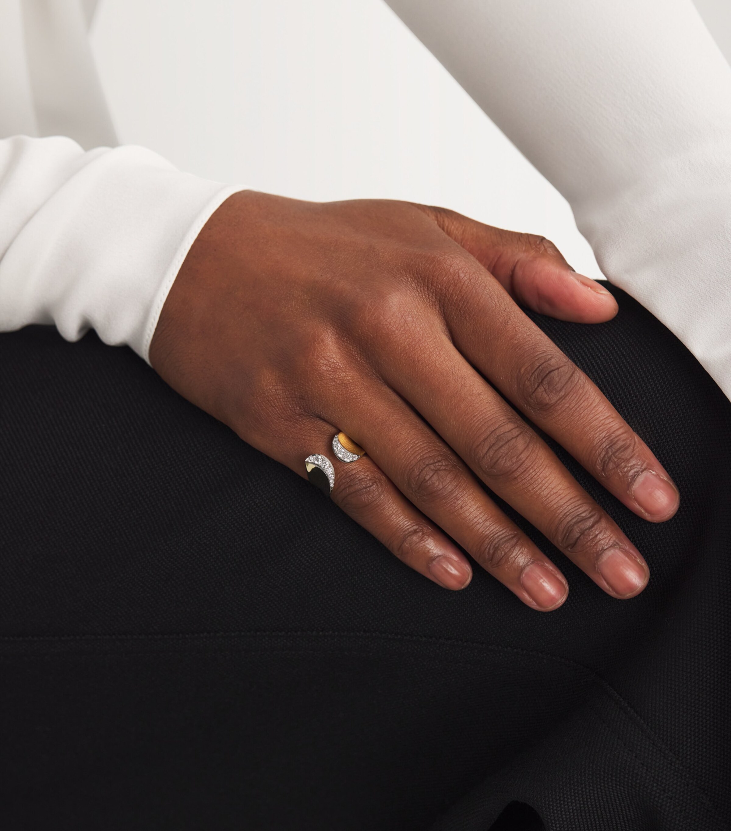 Yellow Gold and Diamond Margareta Pinky Ring YELLOW GOLD Image 2