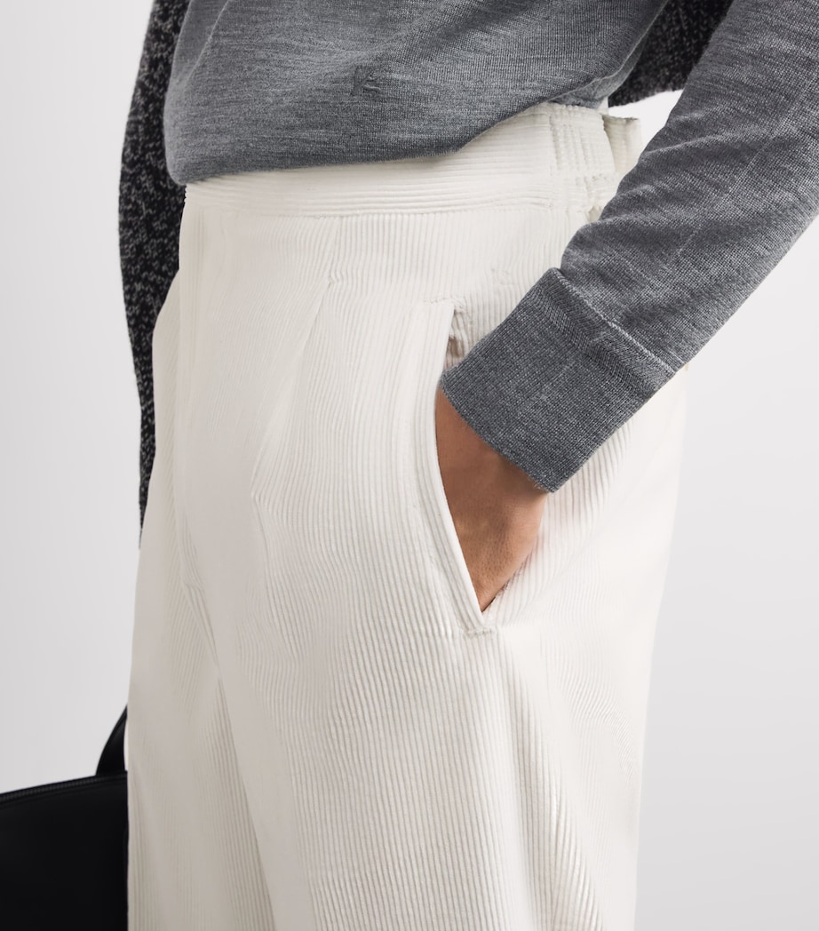 Corduroy Pleated Trousers 010 Image 6