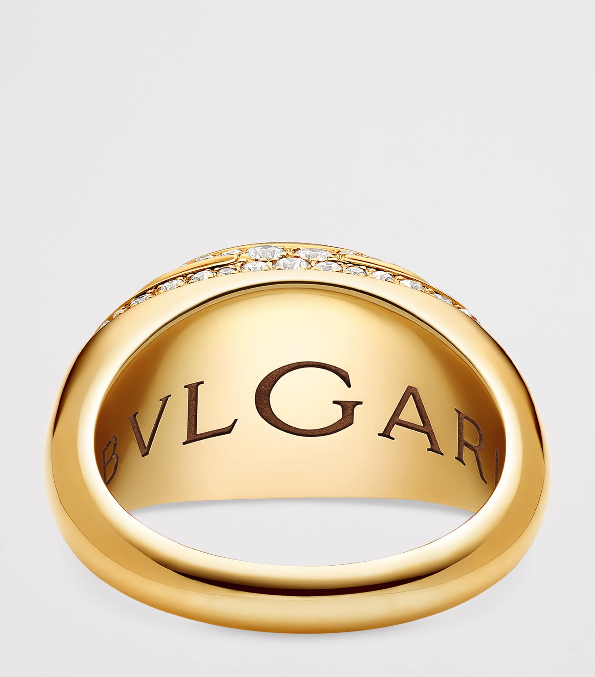 Bvlgari Yellow Gold, Diamond and Amethyst Cabochon Ring Gold Image 4