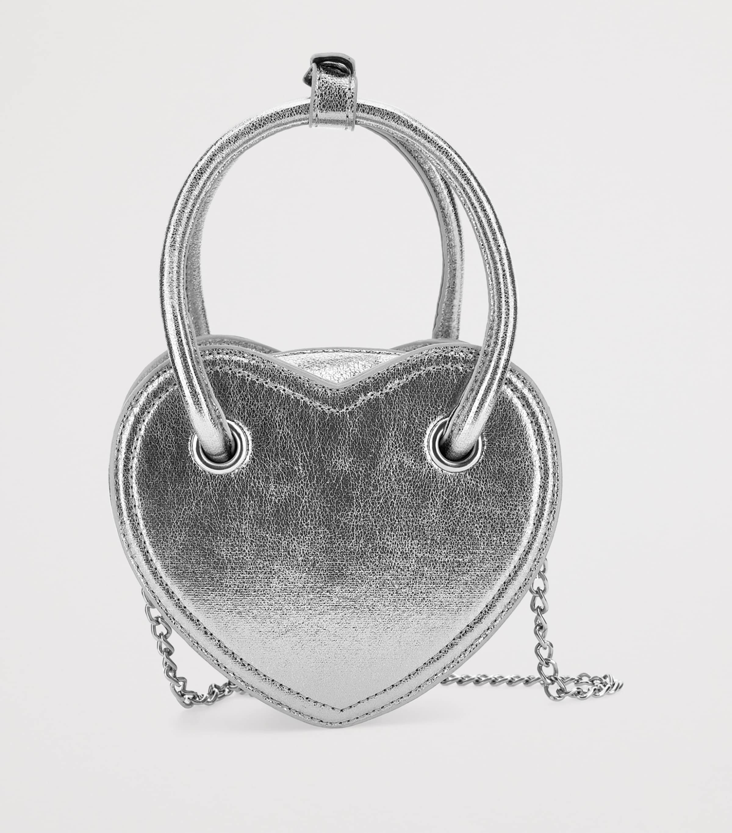 Love Heart-Shaped Bag ARGENTO Image 2